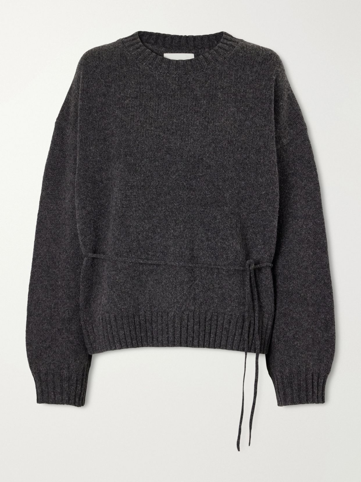 Belted wool sweatshirt