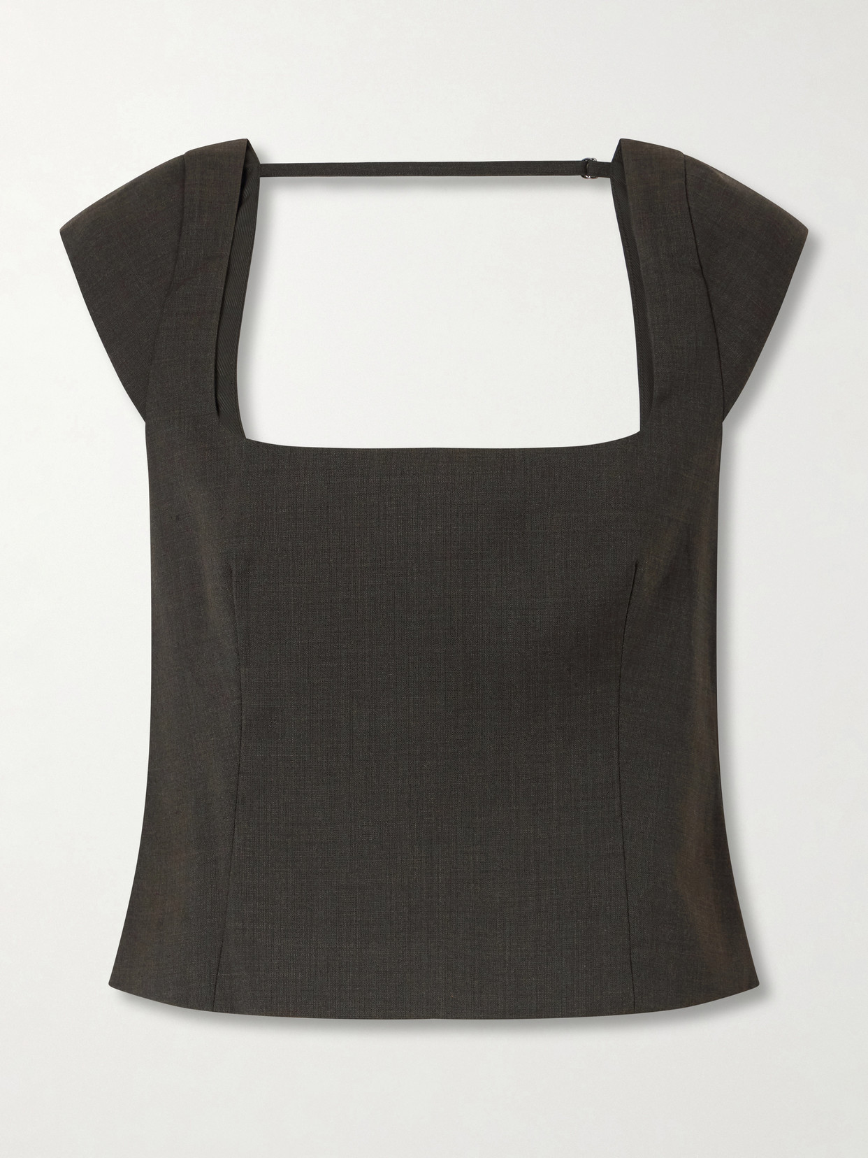 Open-Back Wool-Blend Blouse