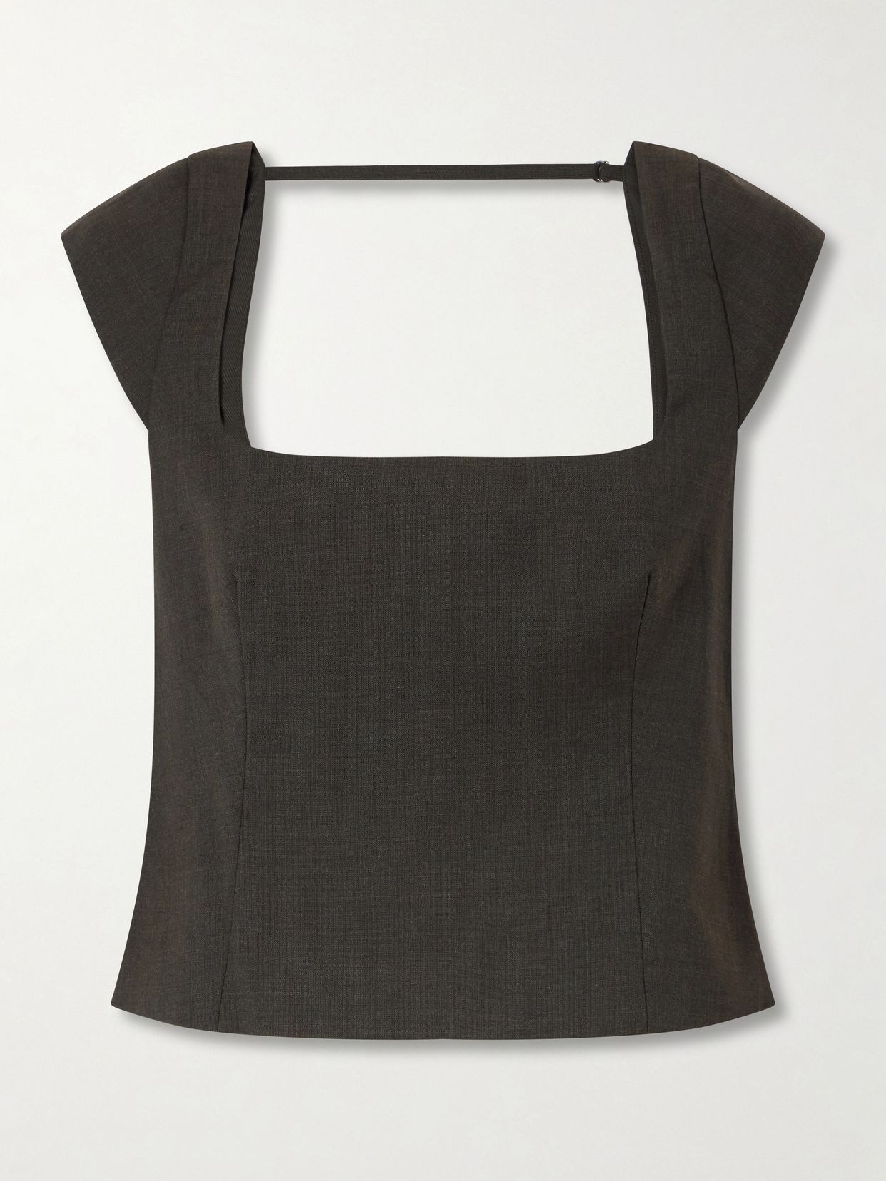 Open-back wool-blend blouse