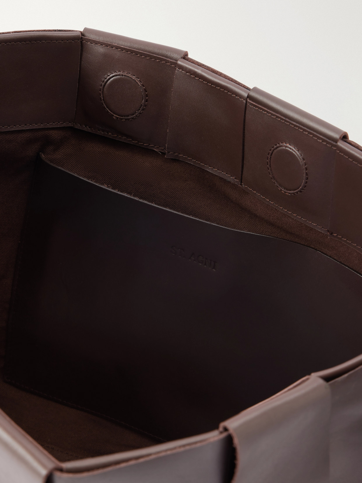 Woven Large Leather Tote