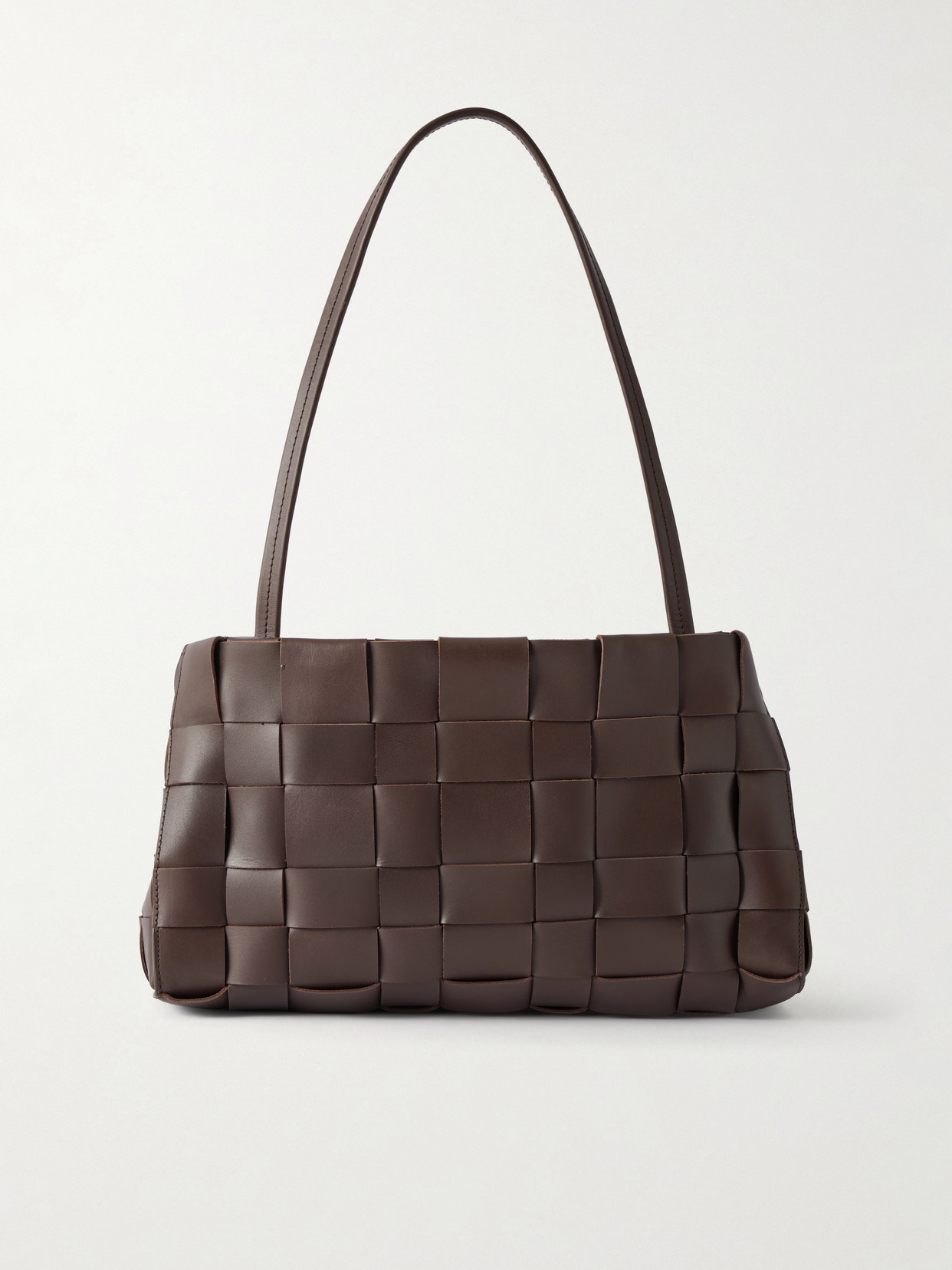 St Agni Woven Leather Shoulder Bag In Brown