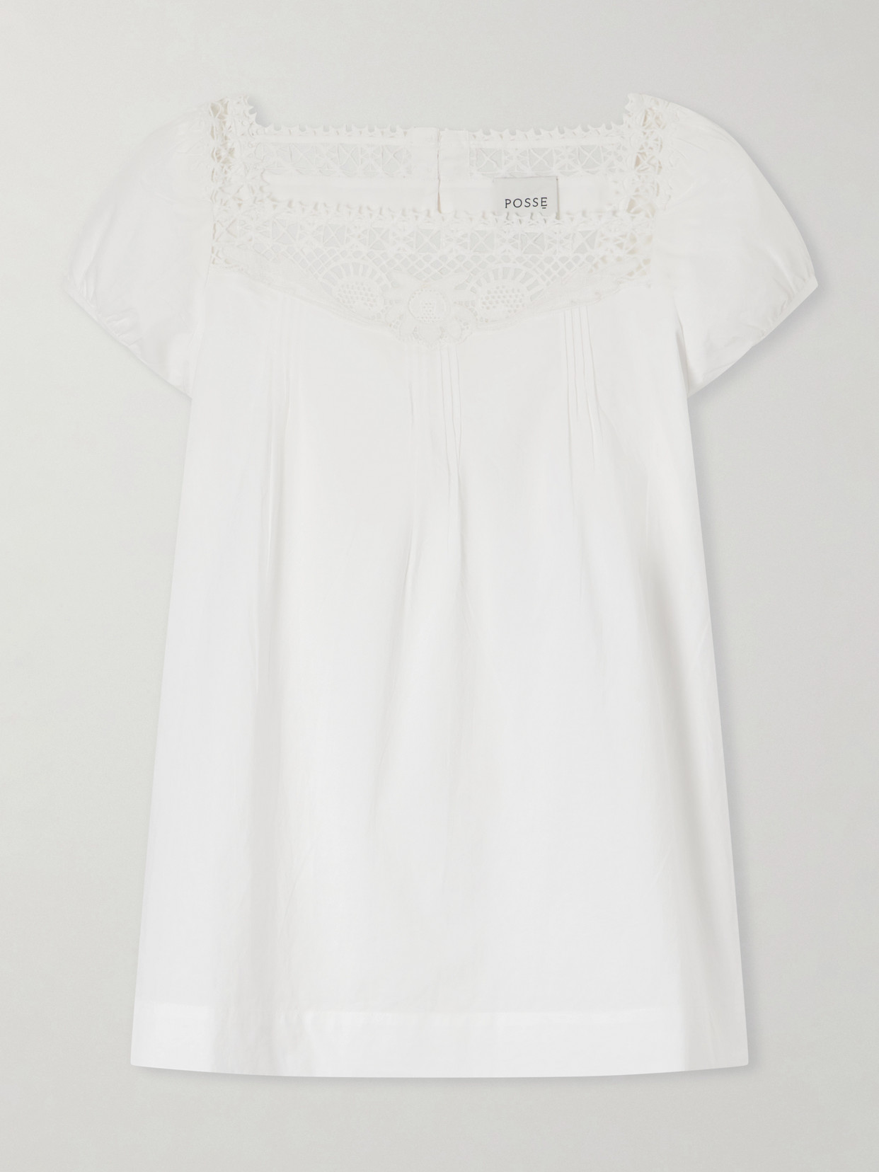 Veda Broderie Anglaise-Trimmed Organic Cotton-Poplin Top