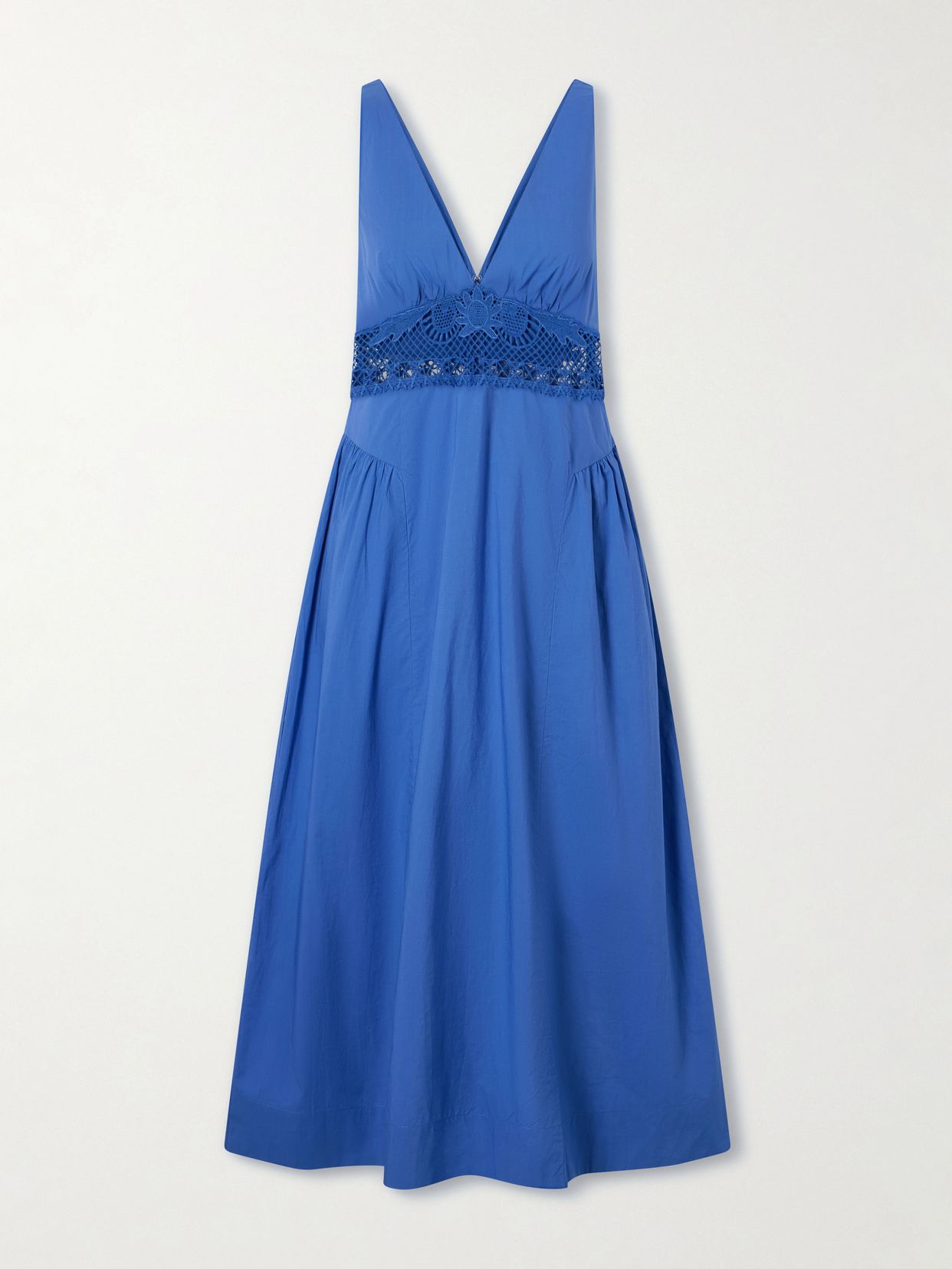 veda broderie anglaise organic cotton poplin midi dress