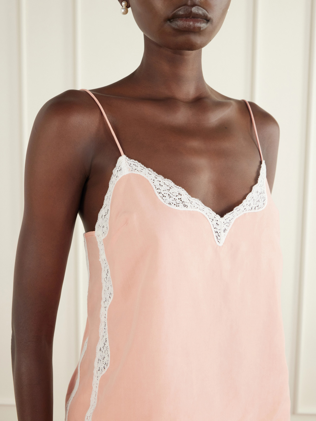 Posse Tabitha Lace-trimmed Top In Pink