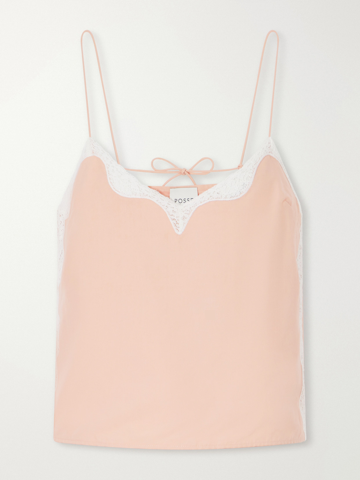 Posse Tabitha Lace-trimmed Top In Pink