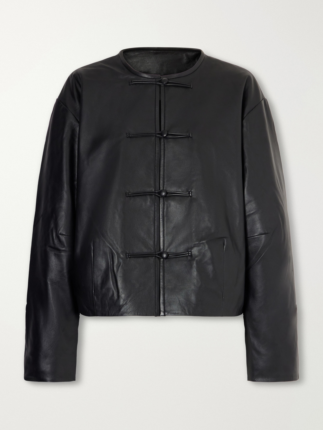 St Agni Tang Leather Jacket In Black