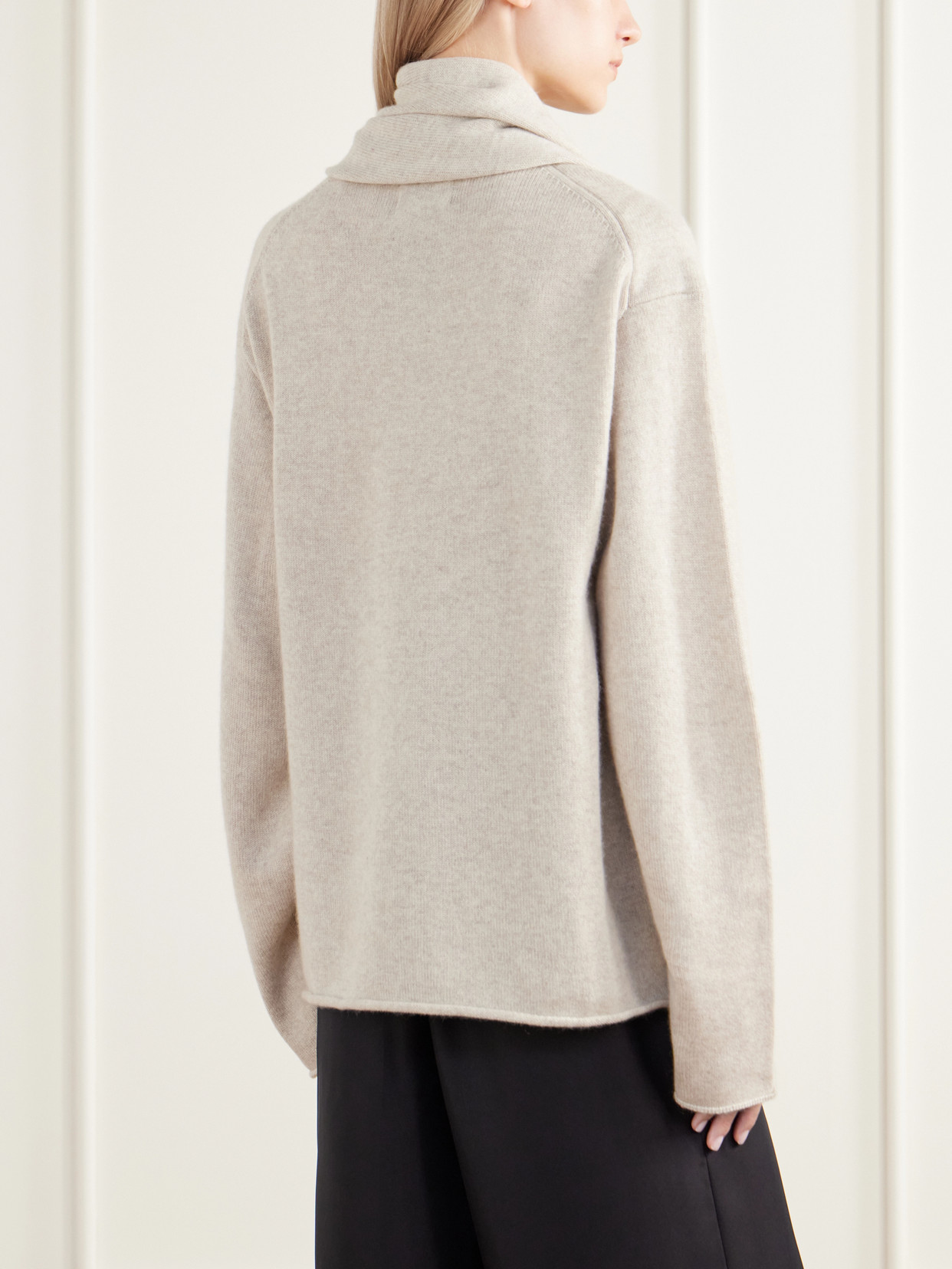 Frances Scarf-Detailed Cashmere Sweater