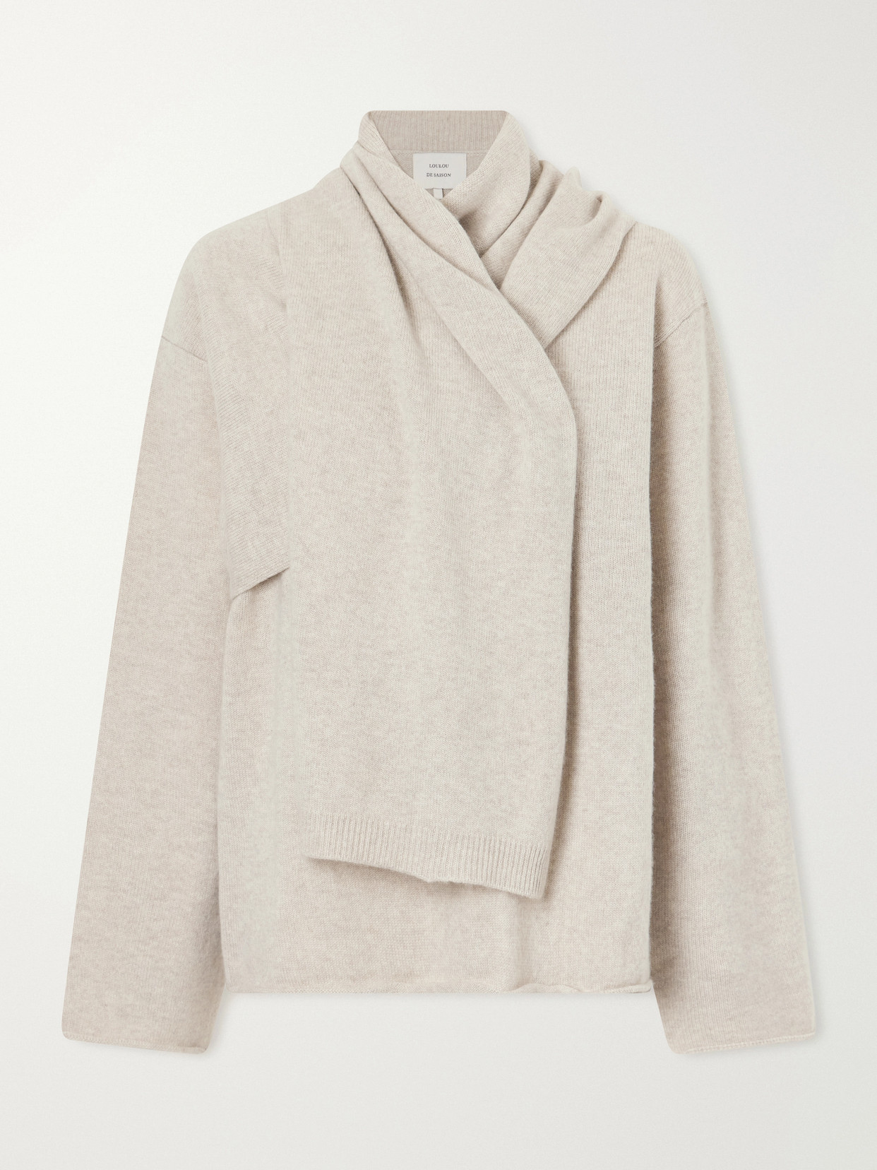 Frances Scarf-Detailed Cashmere Sweater