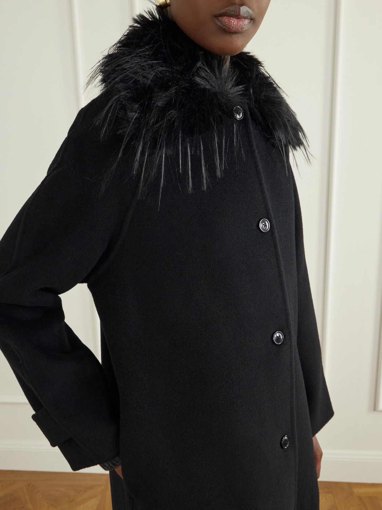 Plush-Trimmed Wool And Cashmere-Blend Coat
