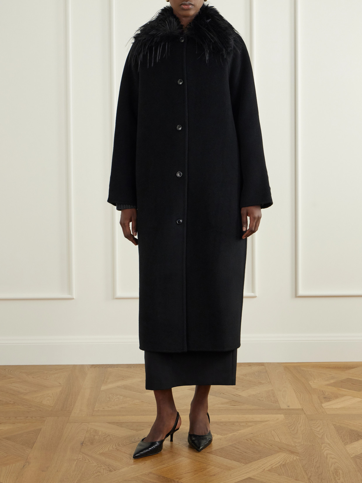 Plush-Trimmed Wool And Cashmere-Blend Coat