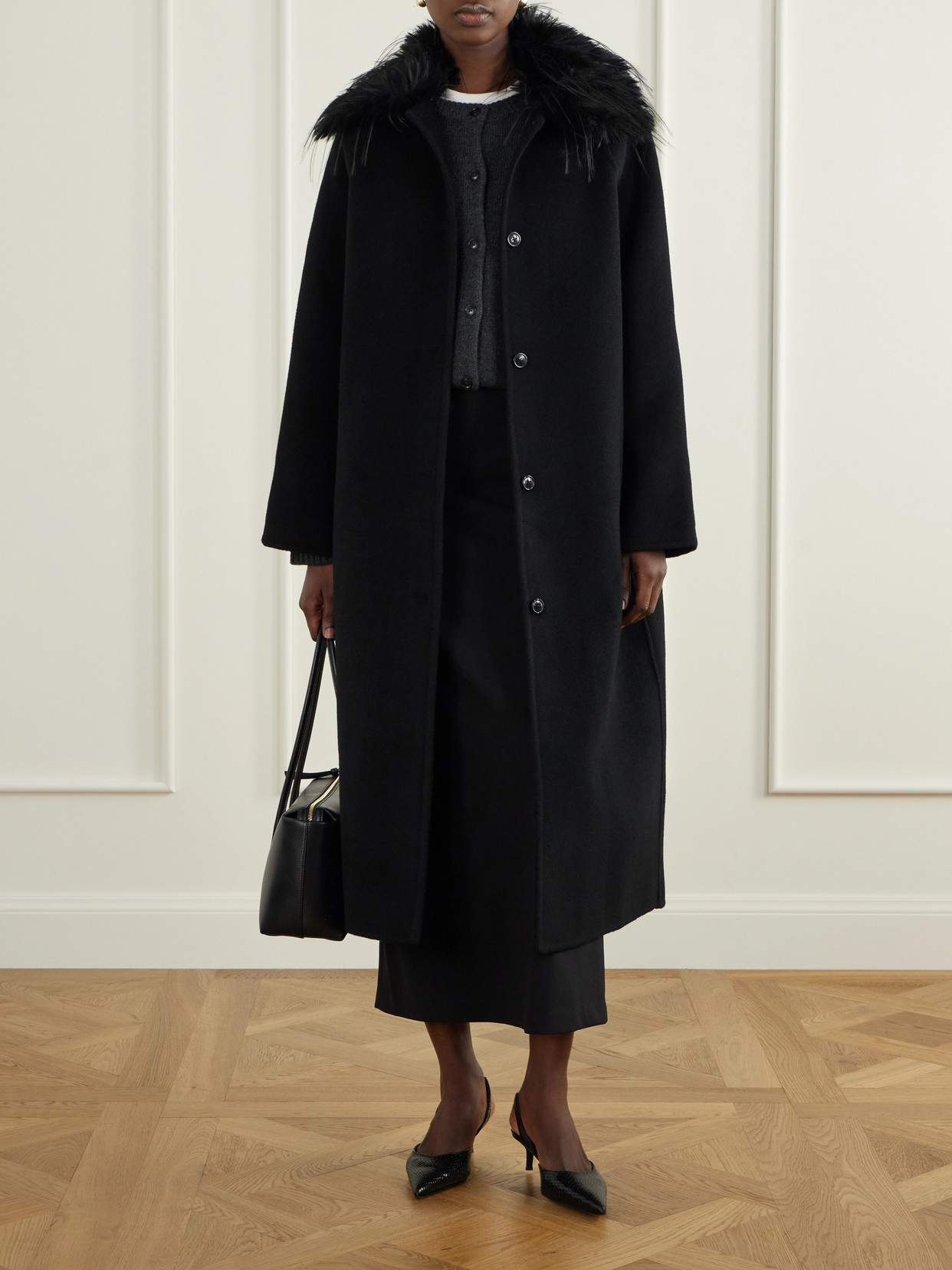 Plush-Trimmed Wool And Cashmere-Blend Coat