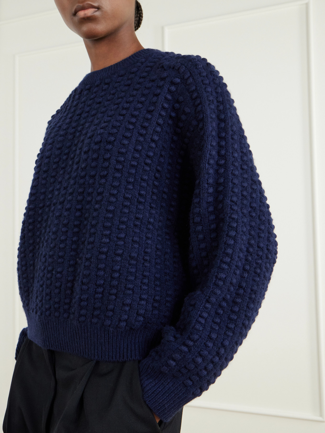 Rolf Bubble-Stitch Cashmere Sweater