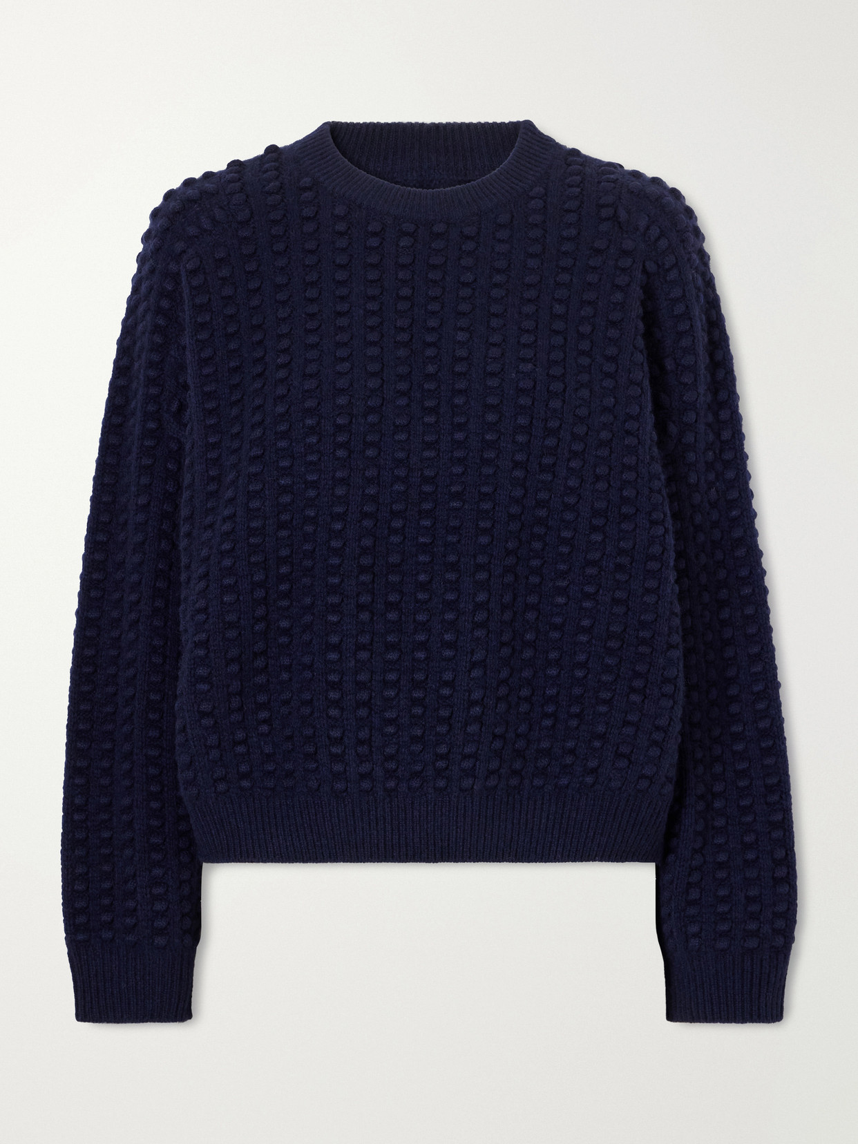 Loulou De Saison Rolf Bubble-stitch Cashmere Sweater In Blue