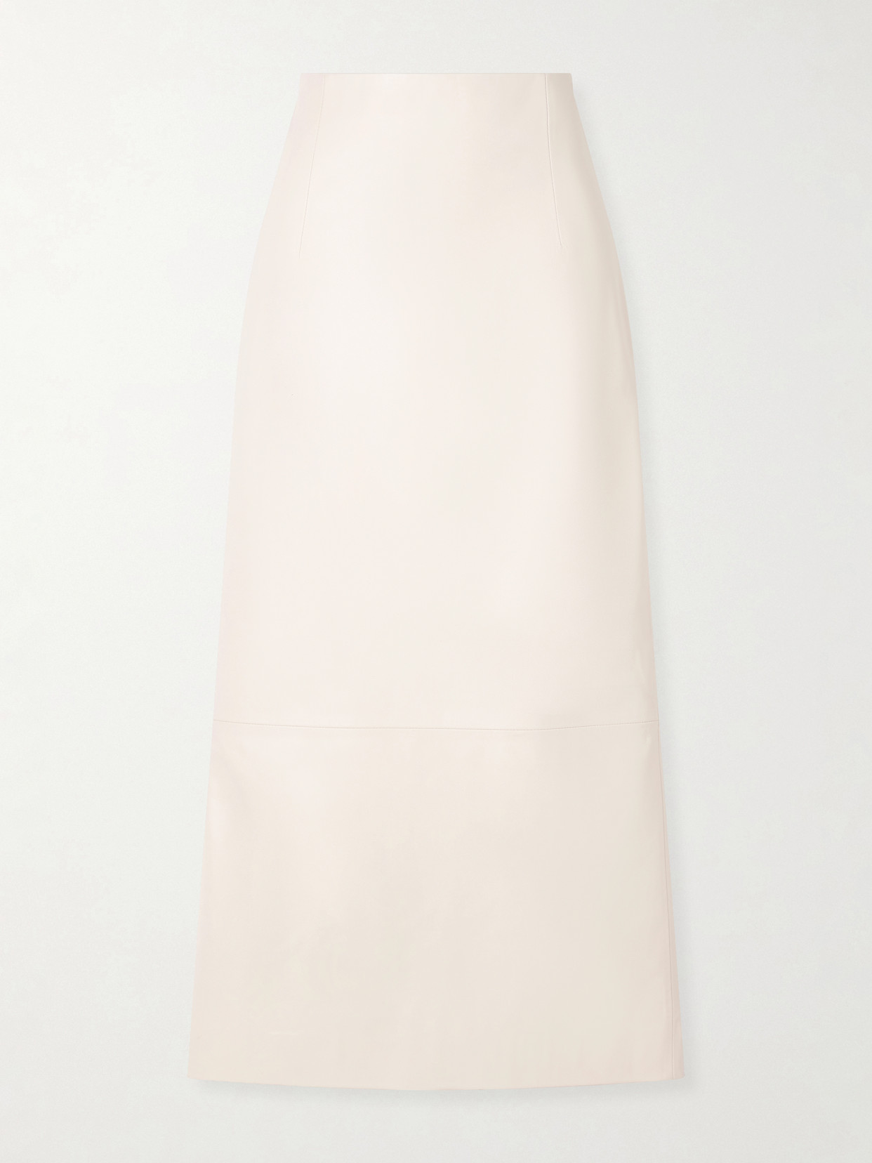 Loulou De Saison Inga Paneled Leather Midi Skirt In Neutrals