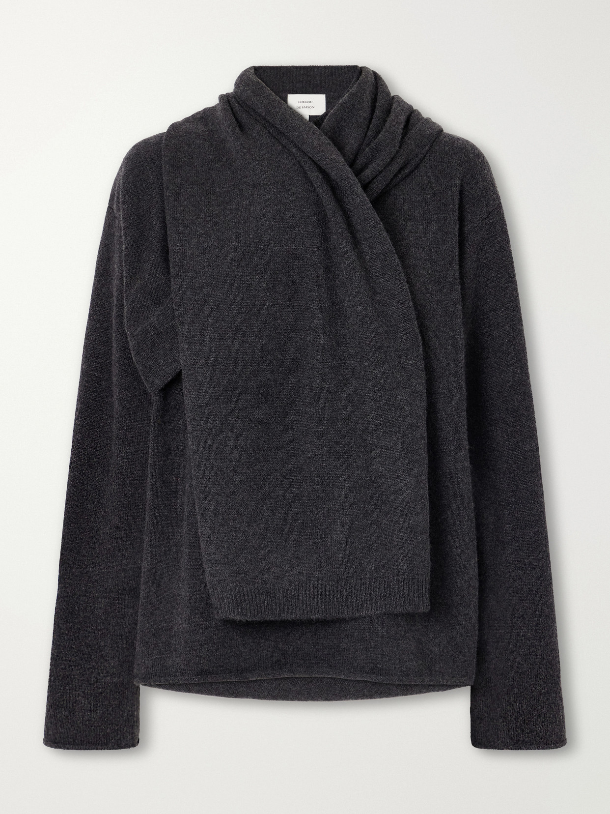 Frances Scarf-Detailed Cashmere Sweater