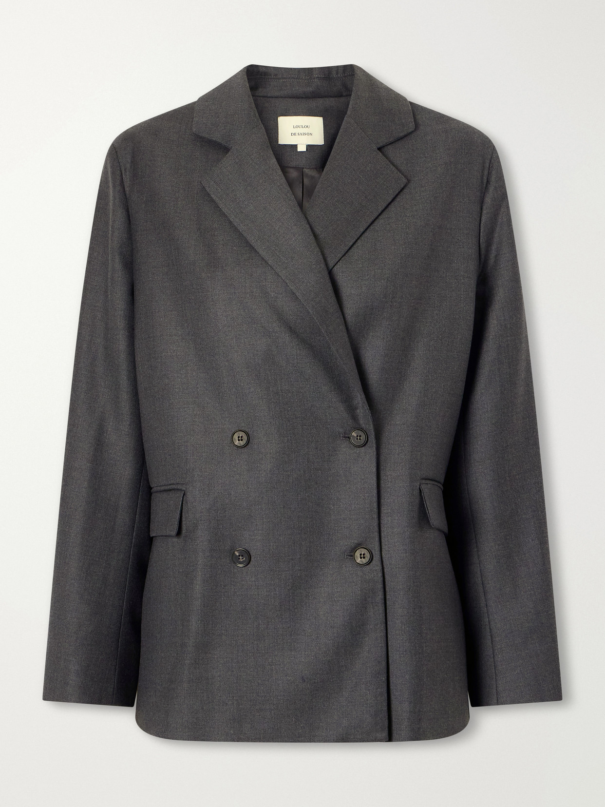 Loulou De Saison Donau Double-breasted Wool Blazer In Black