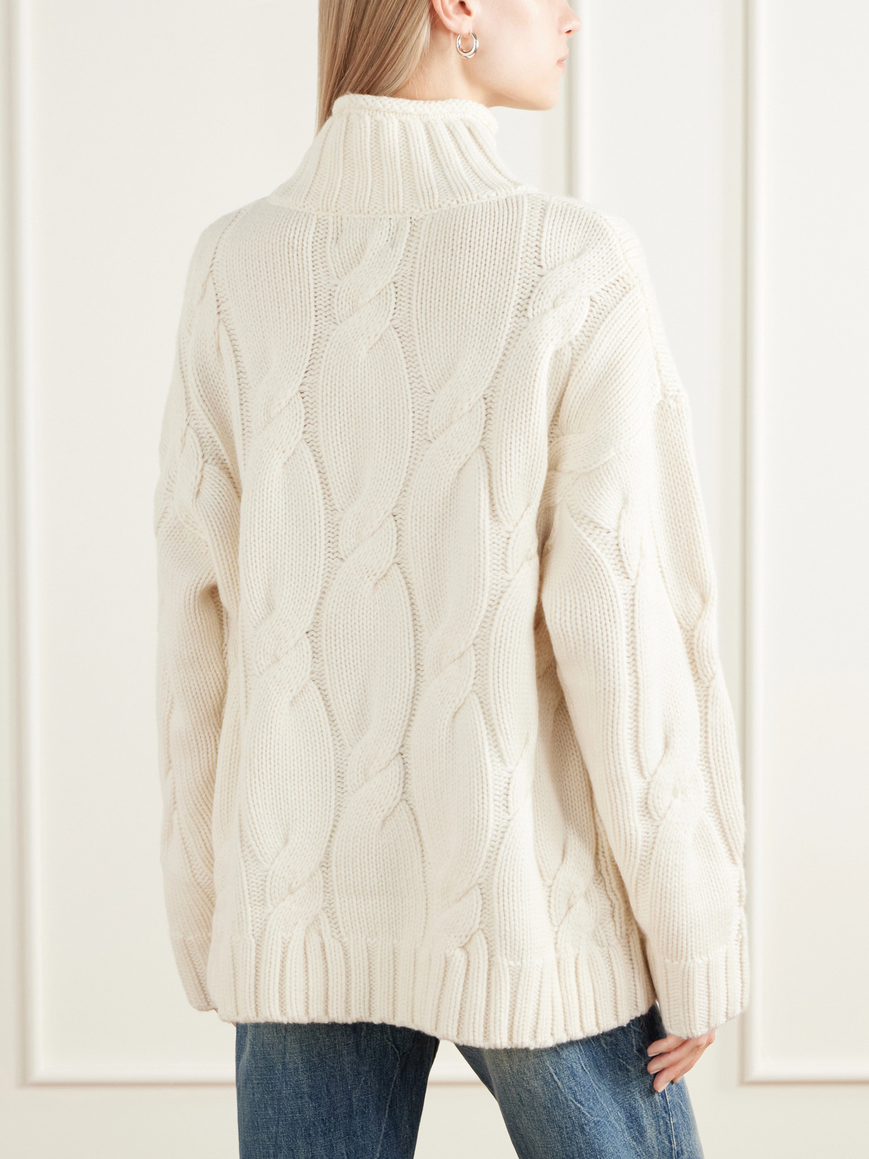 Wara Cable-Knit Cashmere Turtleneck Sweater