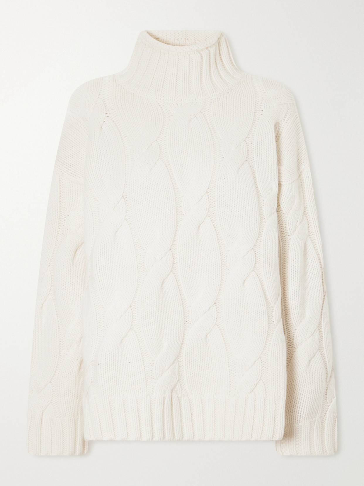Wara Cable-Knit Cashmere Turtleneck Sweater