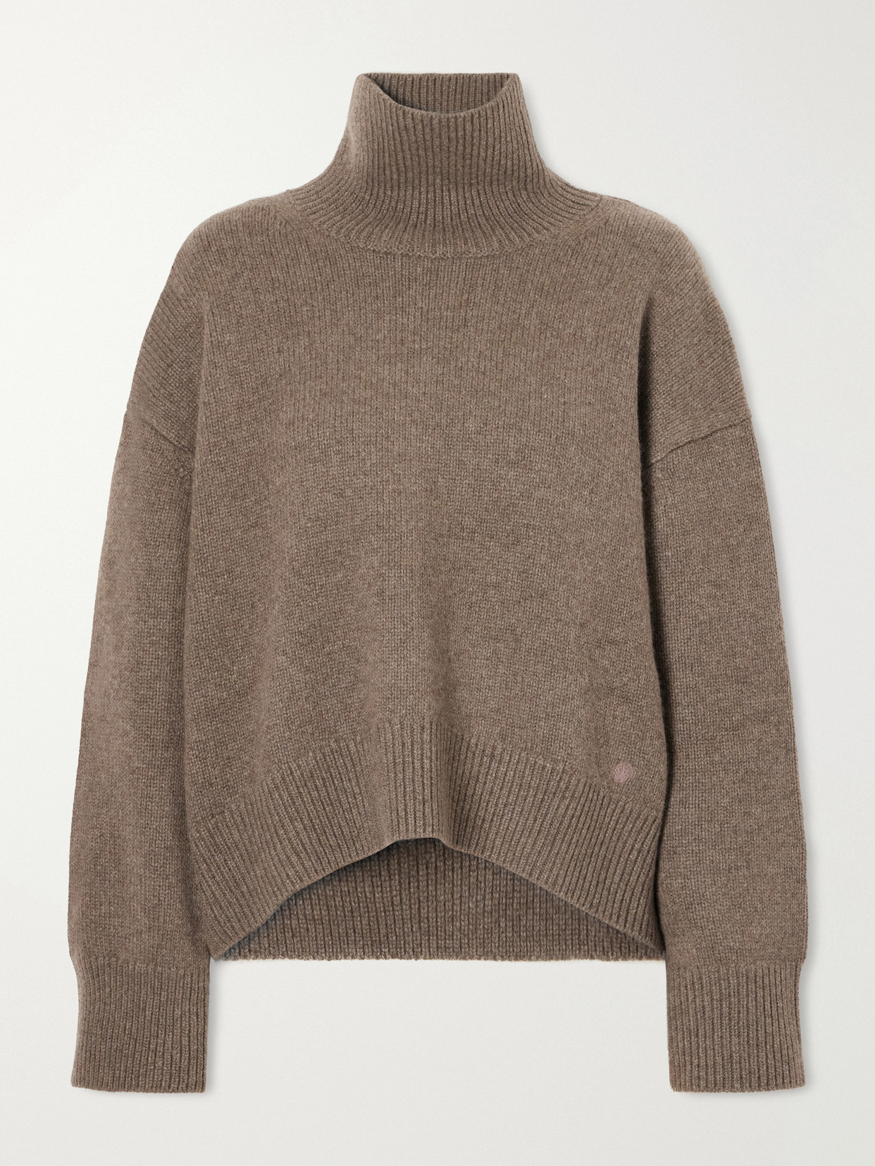 Loulou De Saison Jonah Cropped Cashmere Turtleneck Sweater In Brown
