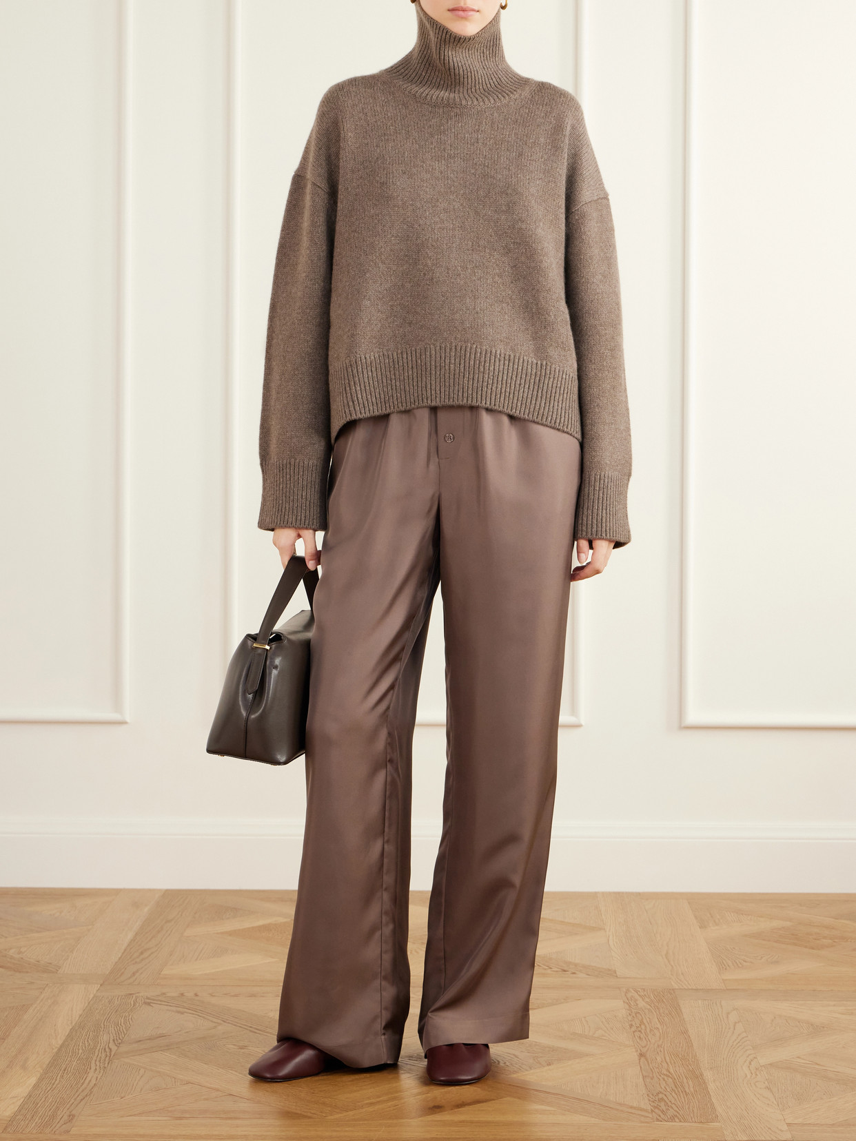 Jonah Cropped Cashmere Turtleneck Sweater