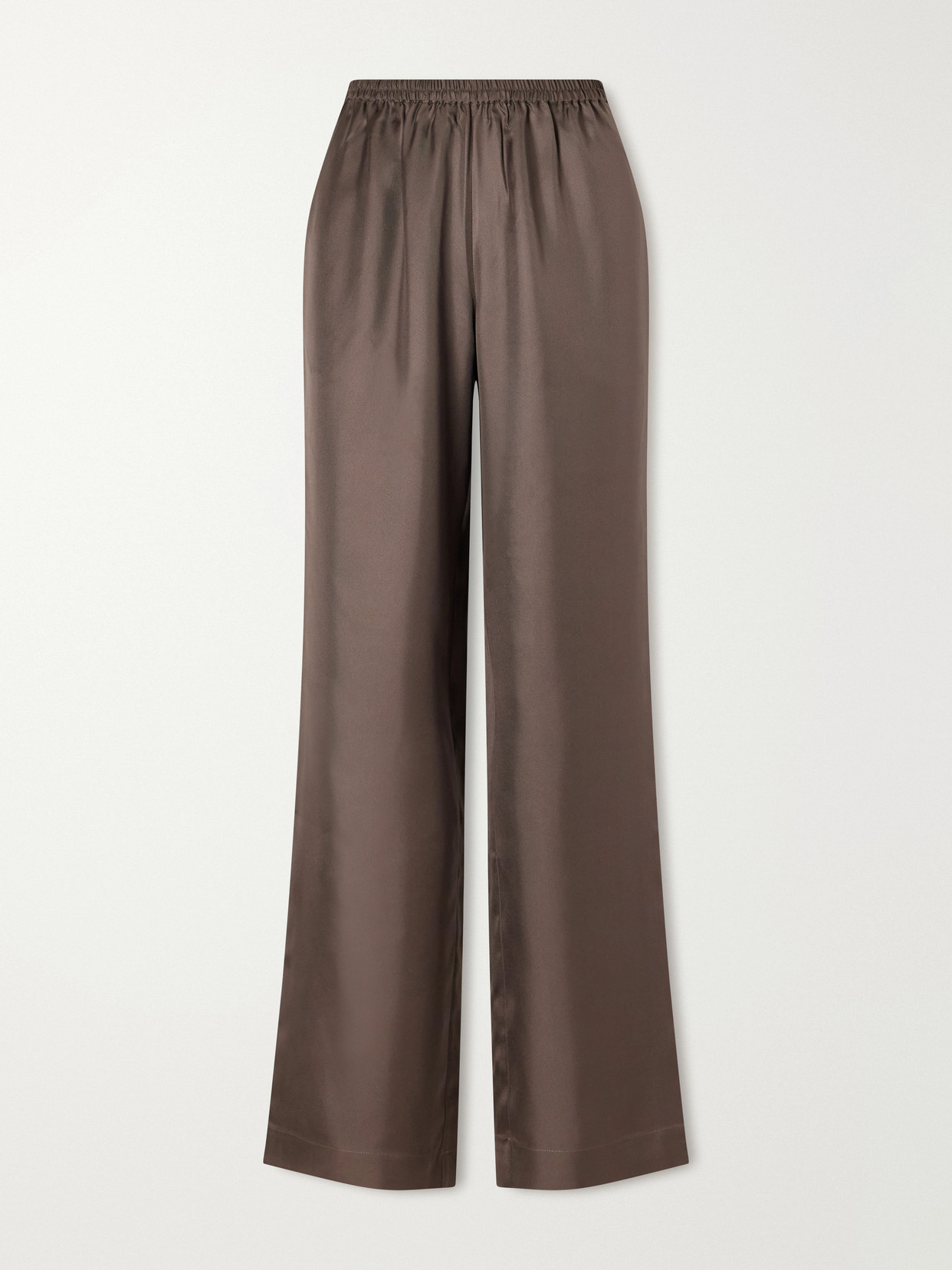 Loulou De Saison Alera Silk Wide-leg Pants In Brown