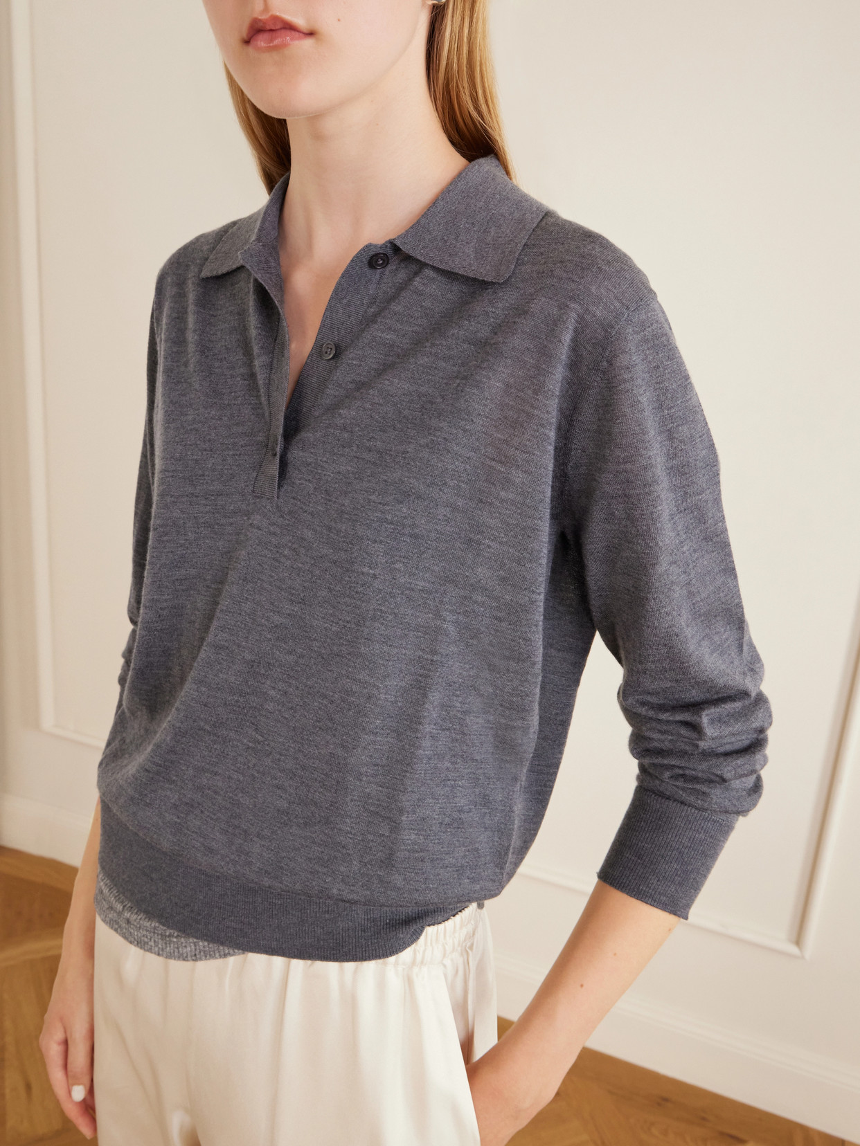 Miles Cashmere Polo Sweater