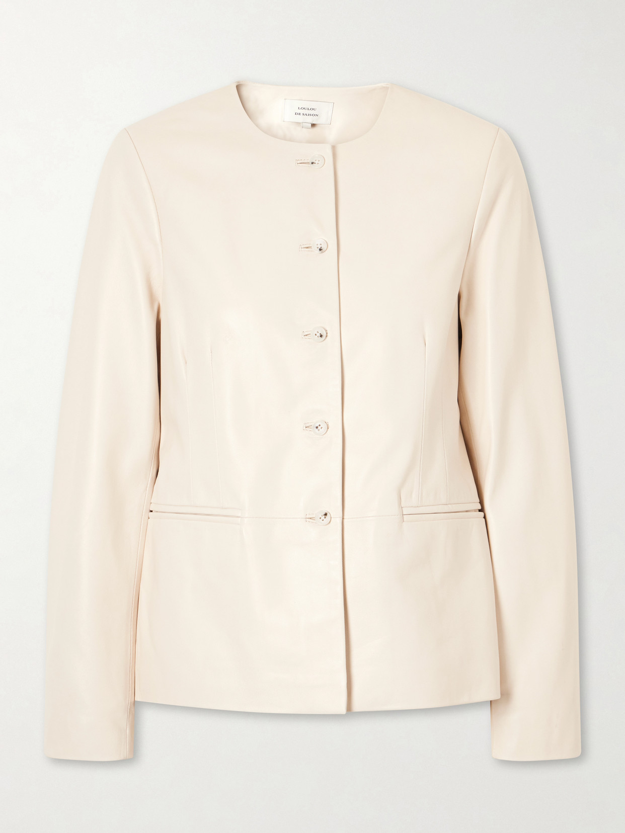 Loulou De Saison Adea Leather Jacket In Neutrals