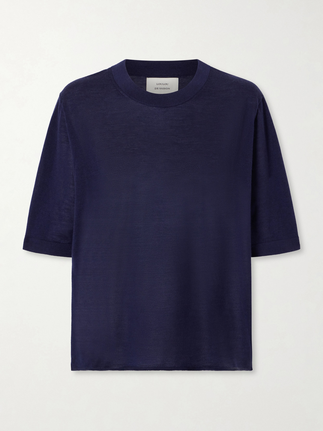 Loulou De Saison Mélange Cashmere T-shirt In Blue