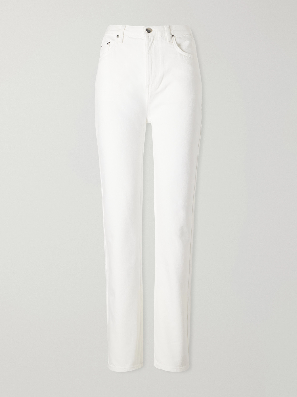Loulou De Saison Jude Organic Mid-rise Straight-leg Jeans In Neutrals