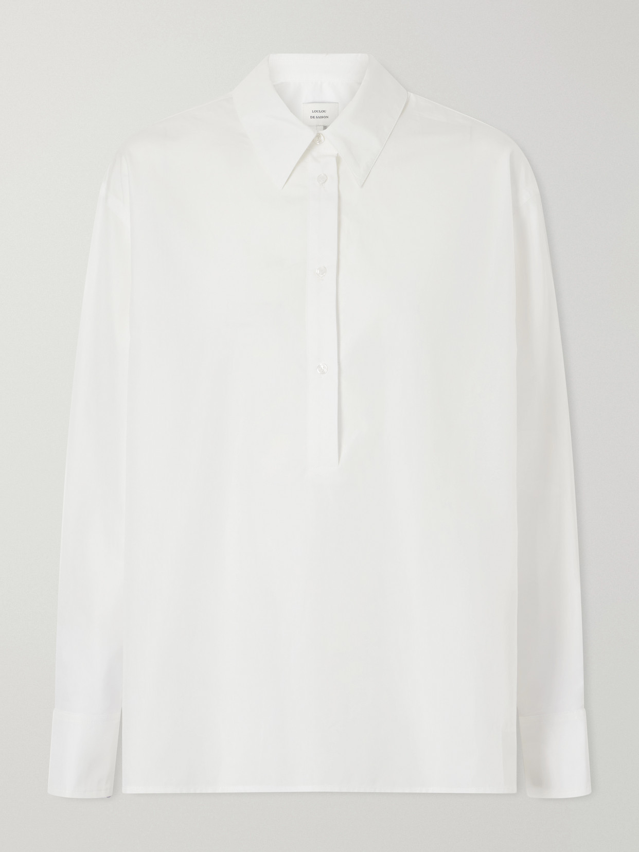 Loulou De Saison Colin Cotton-poplin Shirt In White