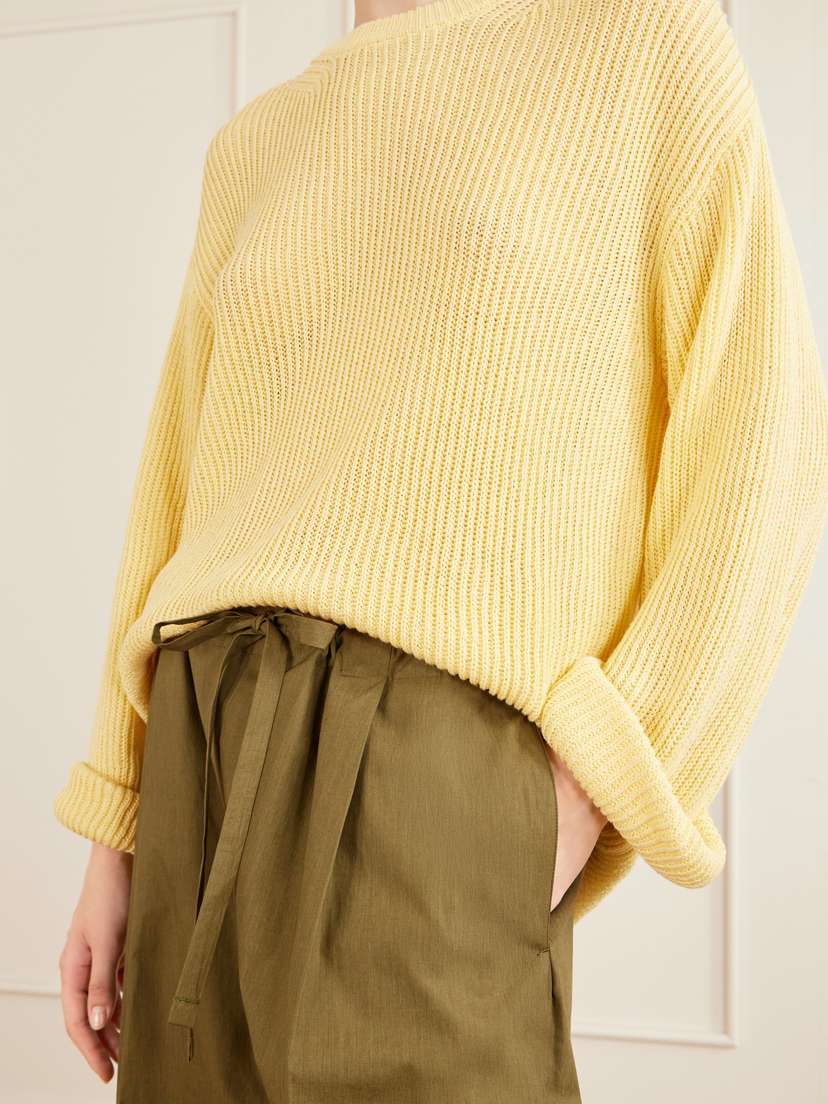 Another Tomorrow Cotton And Linen-blend Sweater | Thumbnail 5