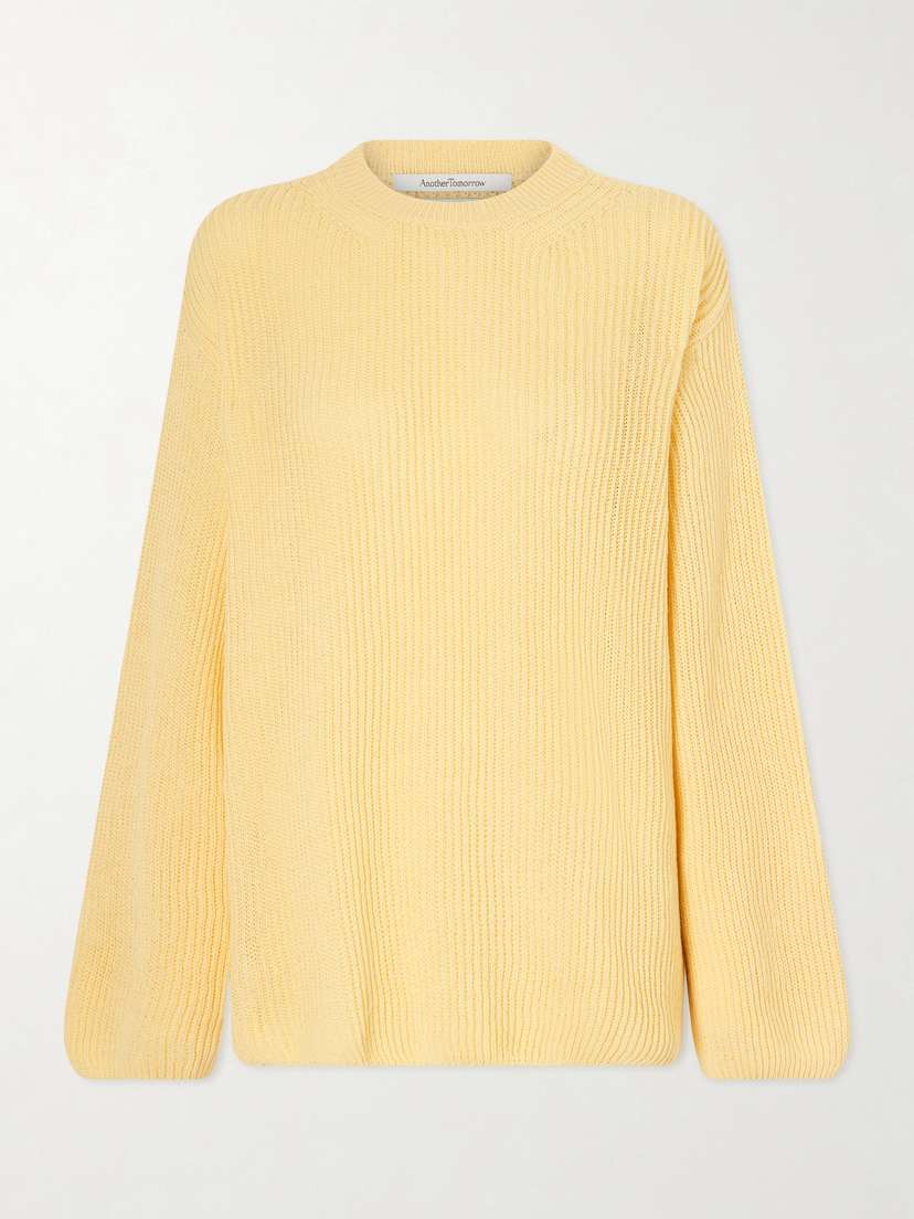Another Tomorrow Cotton And Linen-blend Sweater