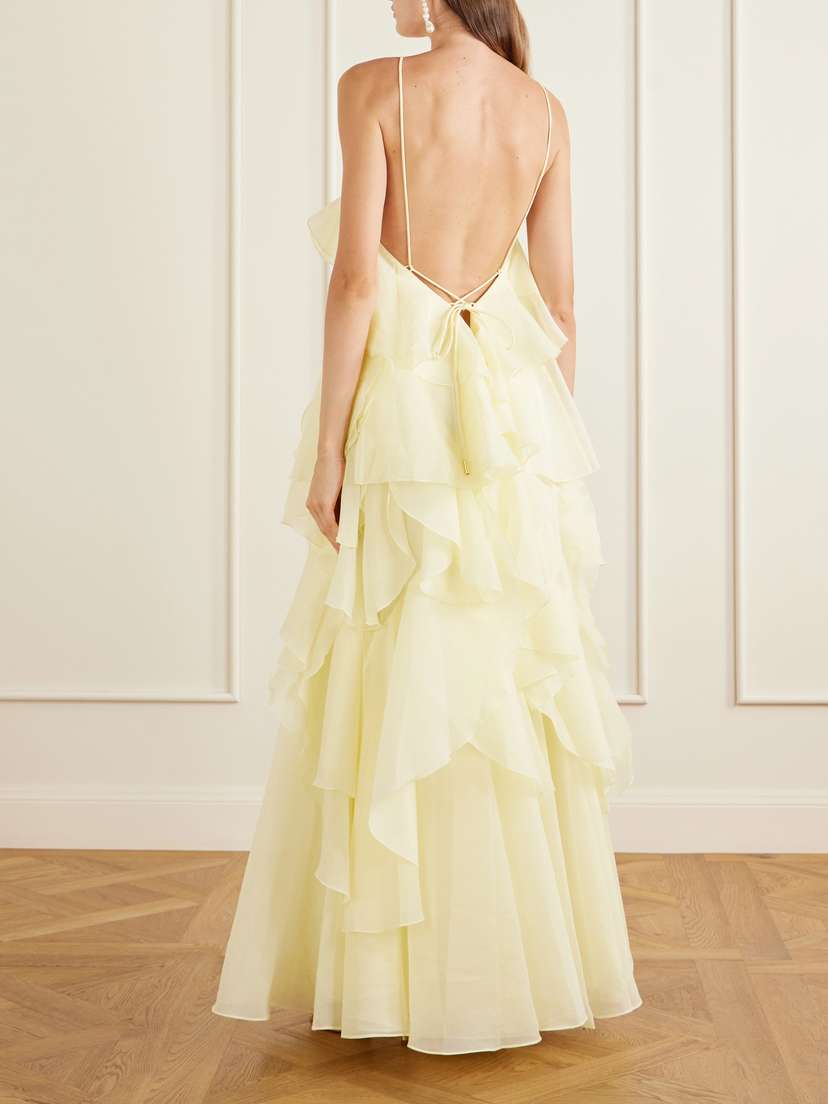 Aje Pandorea Appliquéd Ruffled Organza Gown | Thumbnail 3 Aje Pandorea Appliquéd Ruffled Organza Gown | Thumbnail 3