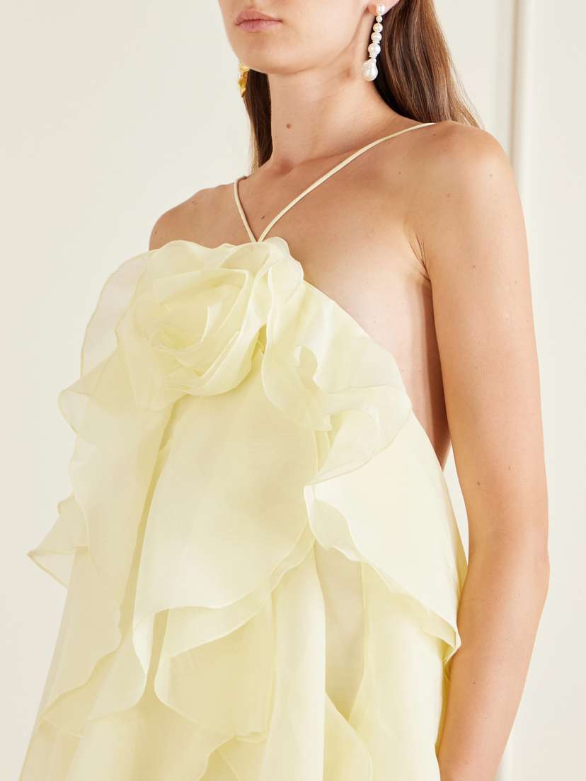 Aje Pandorea Appliquéd Ruffled Organza Gown | Thumbnail 4 Aje Pandorea Appliquéd Ruffled Organza Gown | Thumbnail 4