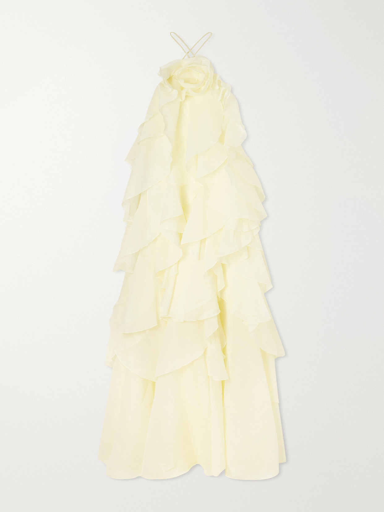 Aje Pandorea Appliquéd Ruffled Organza Gown In Yellow
