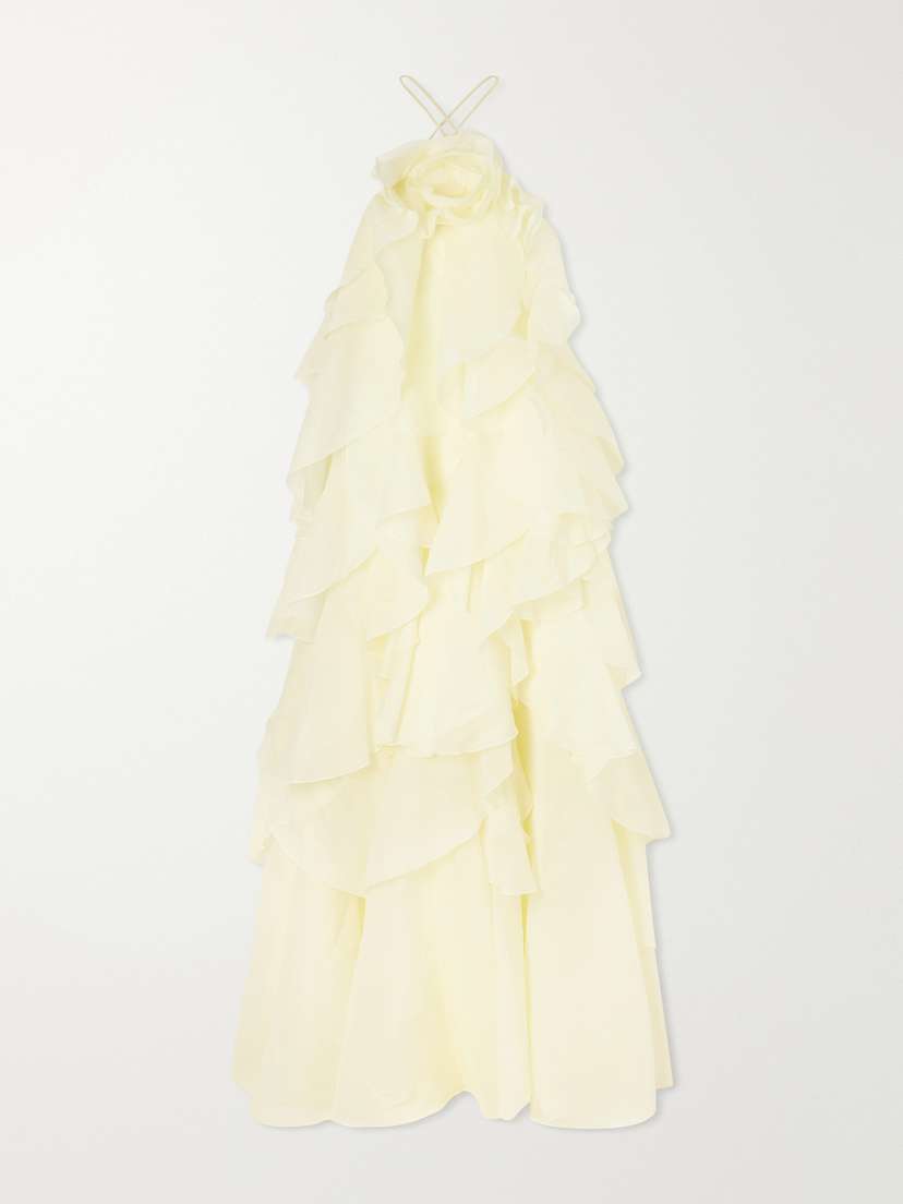 Aje Pandorea Appliquéd Ruffled Organza Gown