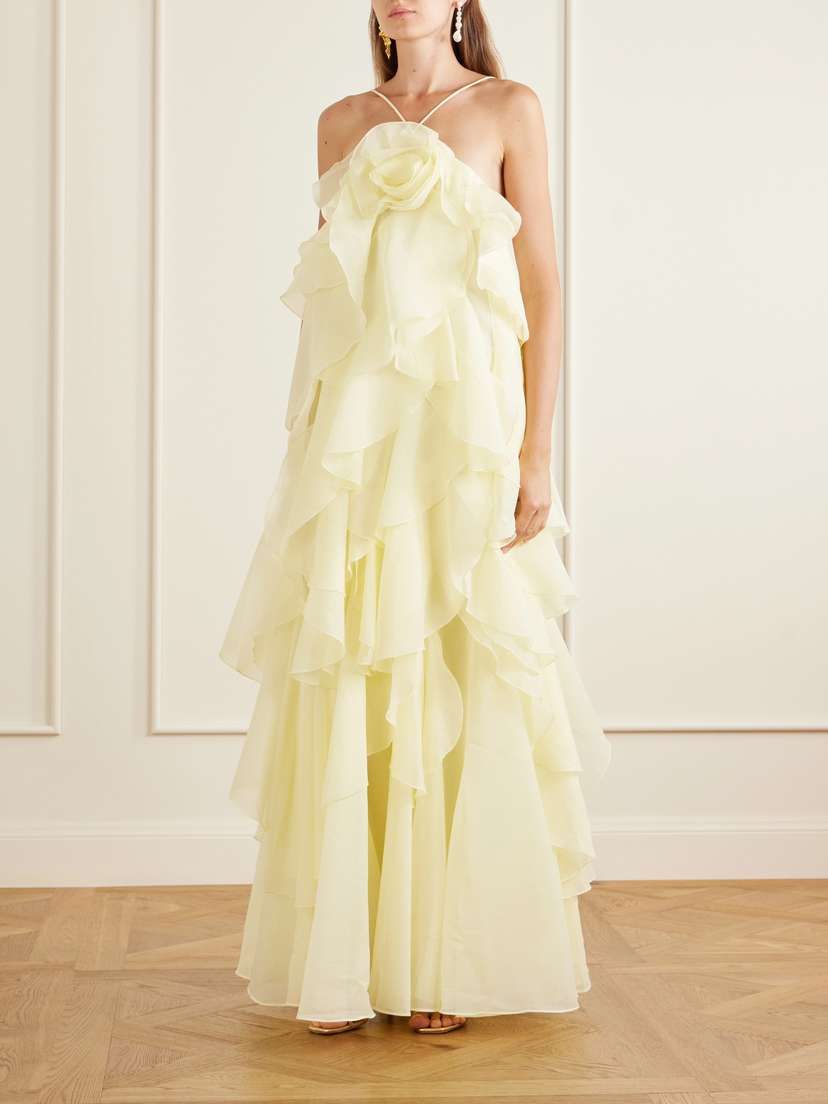 Aje Pandorea Appliquéd Ruffled Organza Gown | Thumbnail 2 Aje Pandorea Appliquéd Ruffled Organza Gown | Thumbnail 2