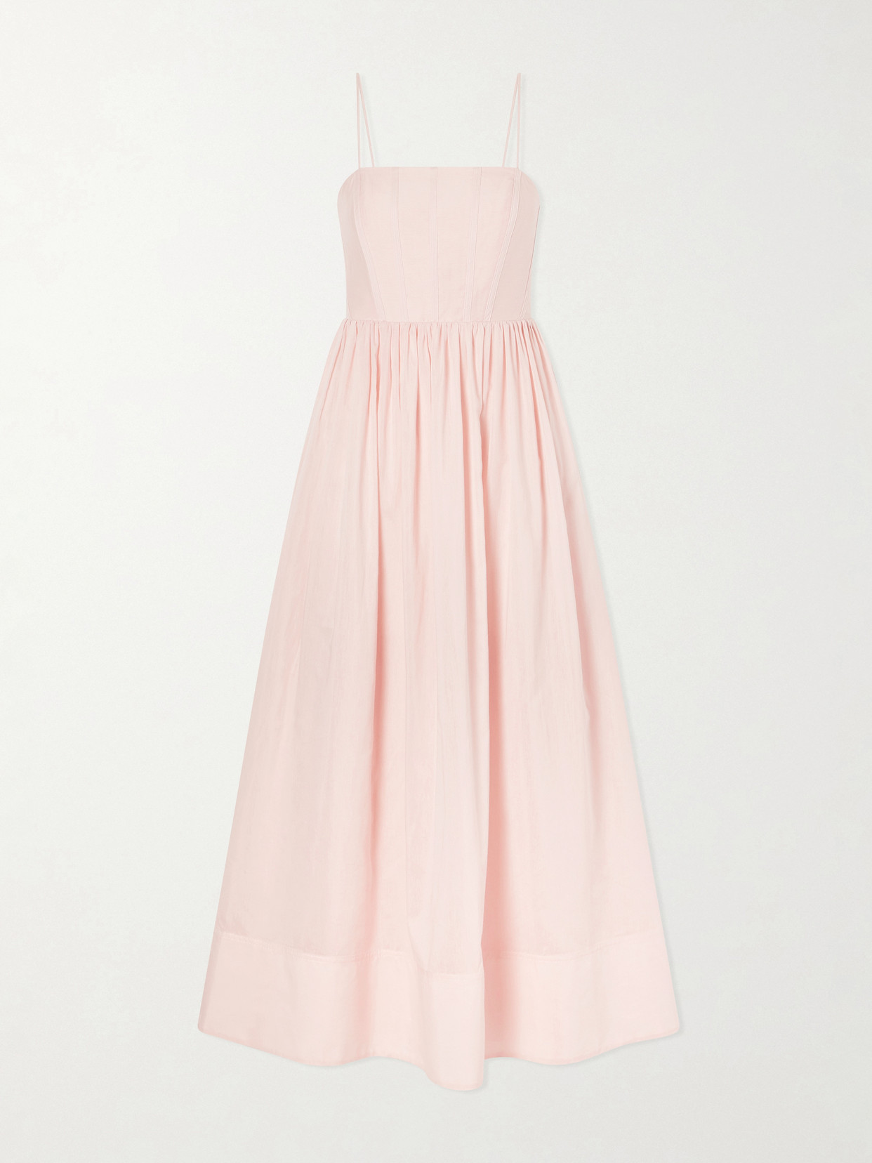 Aje Rosie Silk And Cotton-blend Maxi Dress In Pink