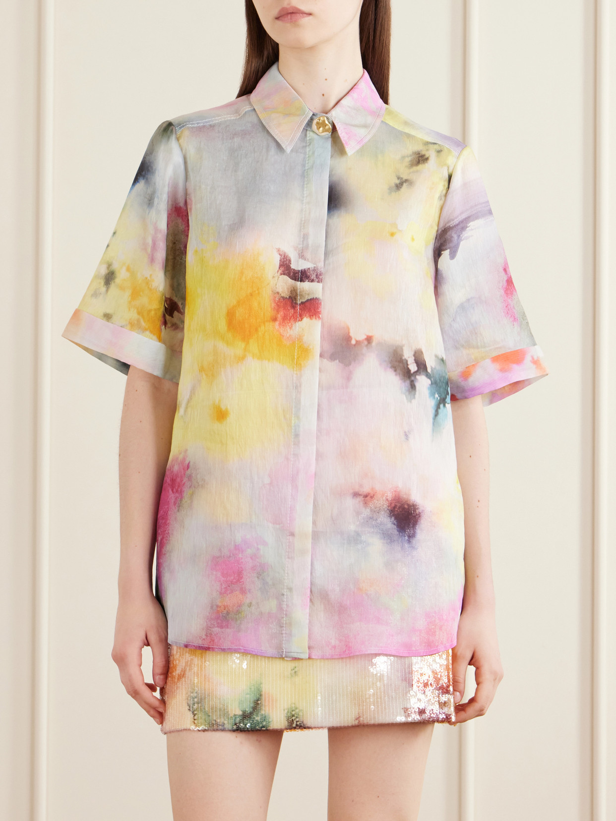 Adina Printed Lyocell-Blend Shirt