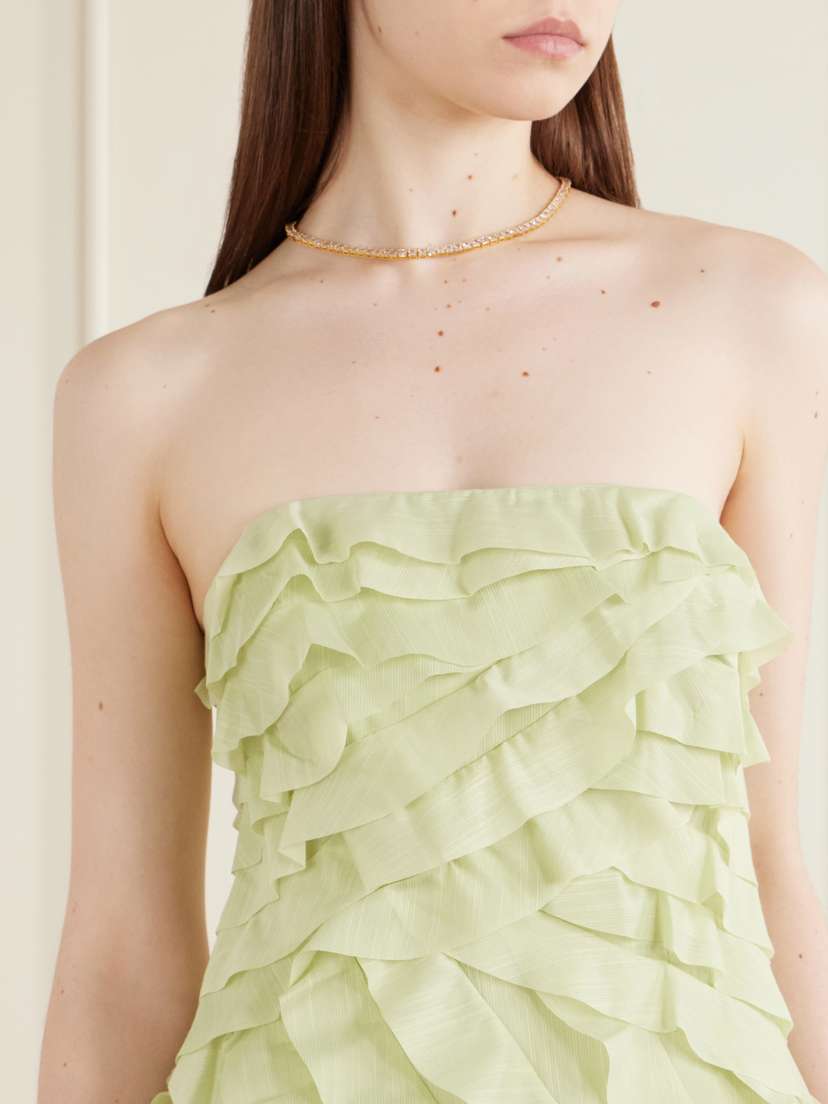 Aje Allairie Strapless Ruffled Shirred Faille Gown | Thumbnail 4