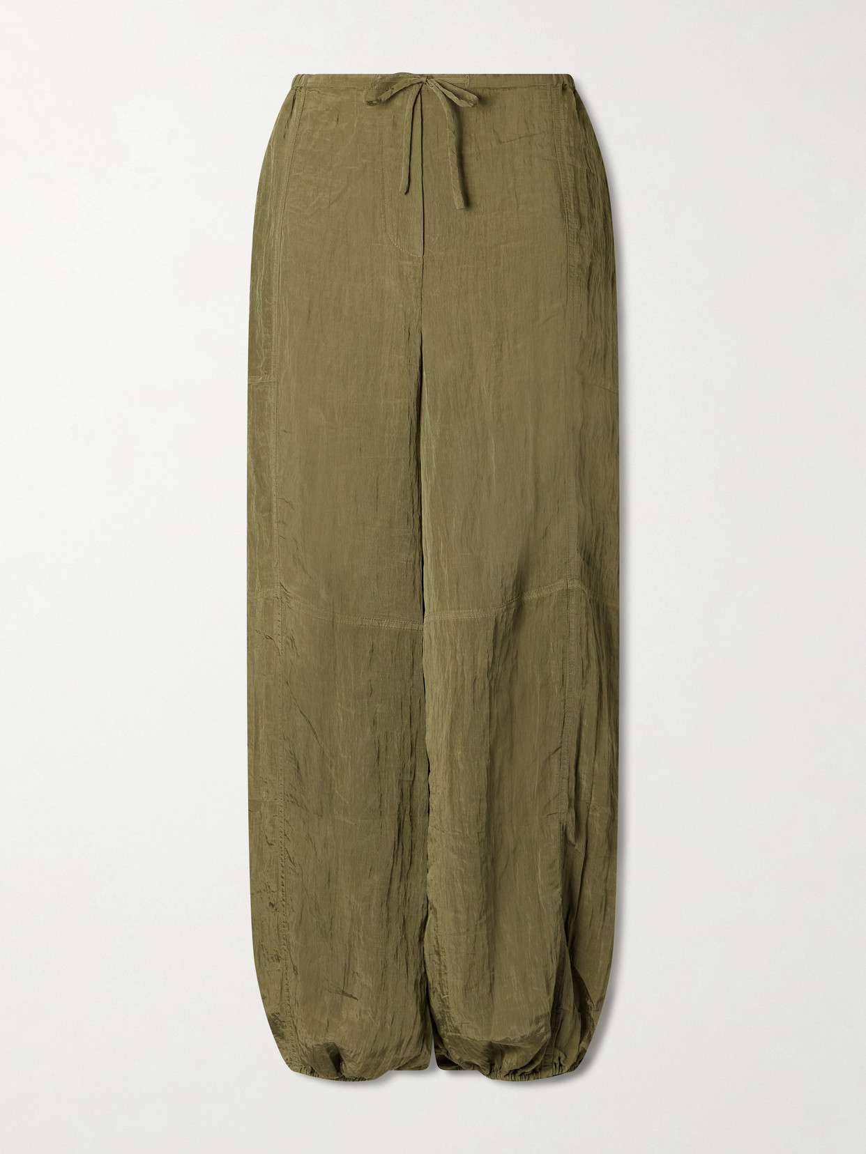 SIMKHAI - Freya Tapered Crepon Parachute Pants - Green