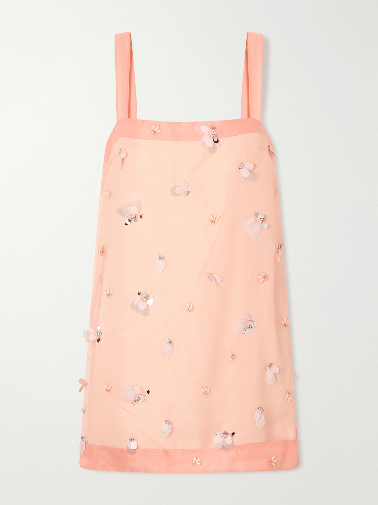 Simkhai Sumi Embellished Organza Mini Dress In Pink