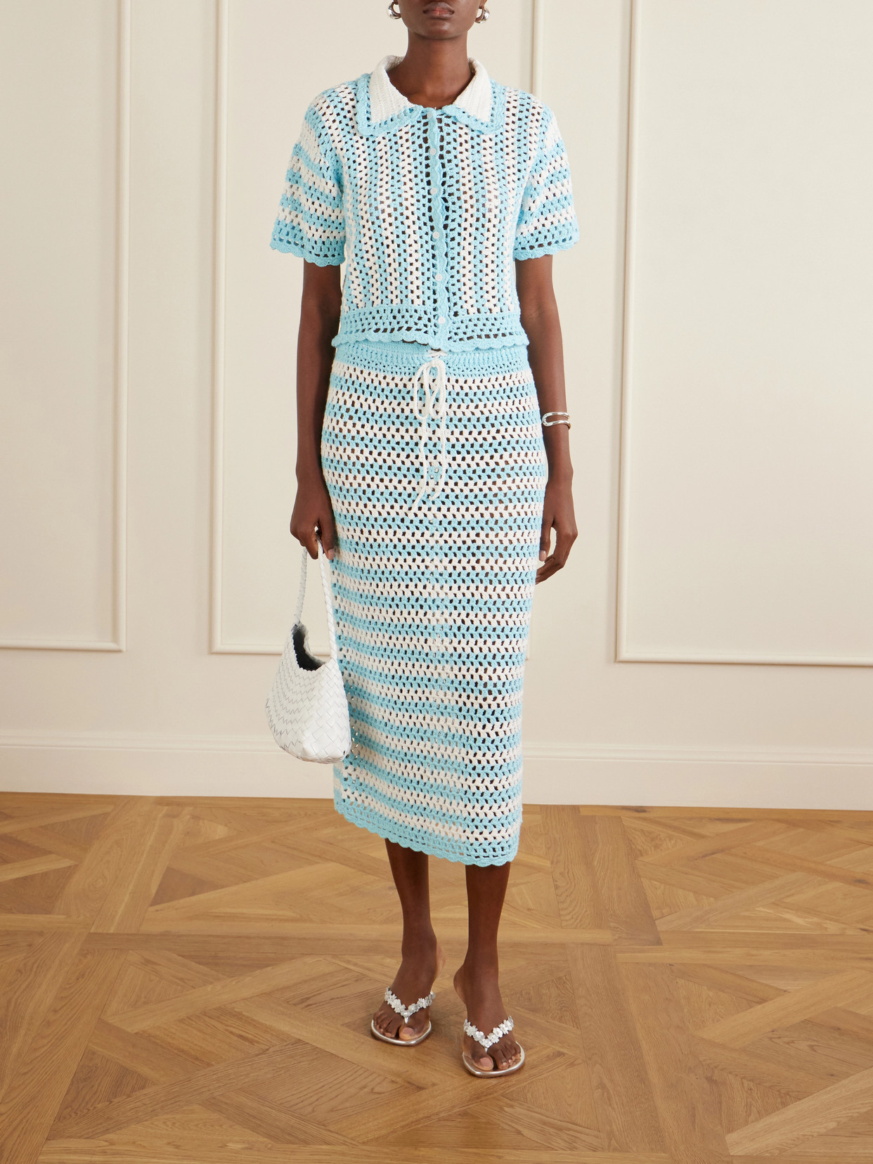 Stanton Striped Crocheted Cotton Shirt