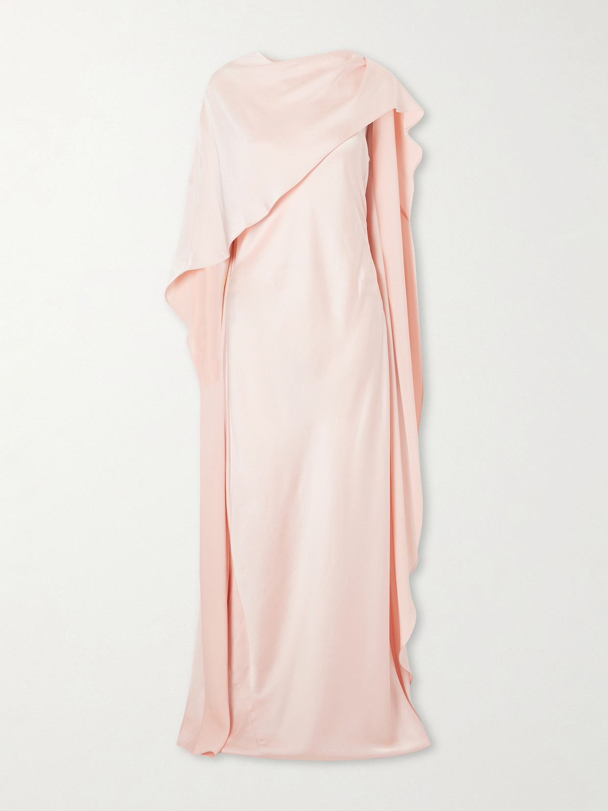 Simkhai Izel Cape-effect Satin Gown In Pink