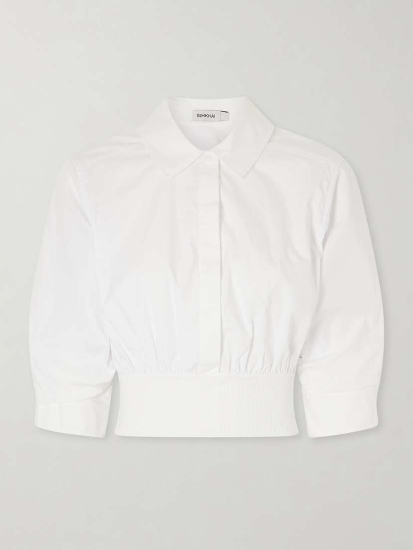 Simkhai Stiles Gathered Cotton-poplin Shirt | Thumbnail 5