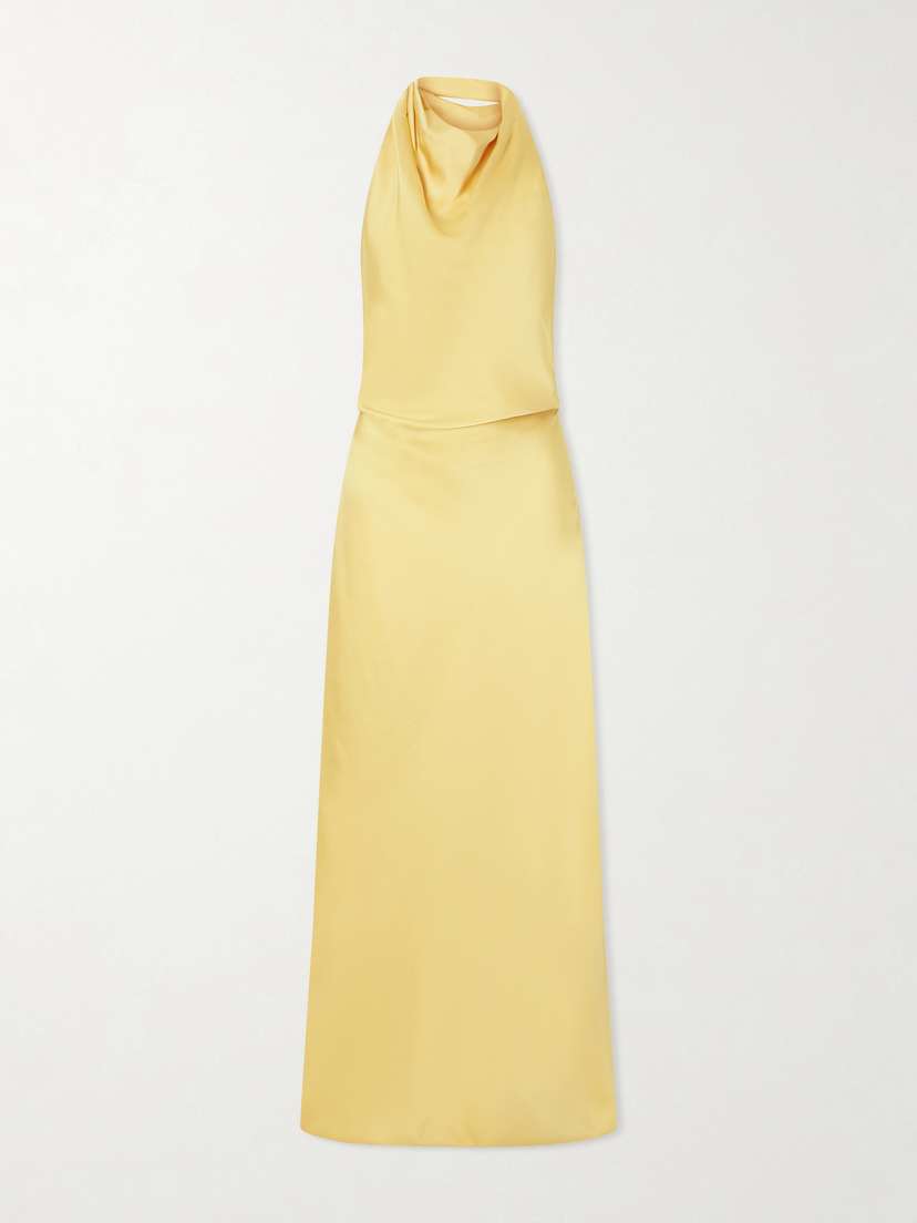 Simkhai Reannon Draped Satin Halterneck Gown | Thumbnail 5