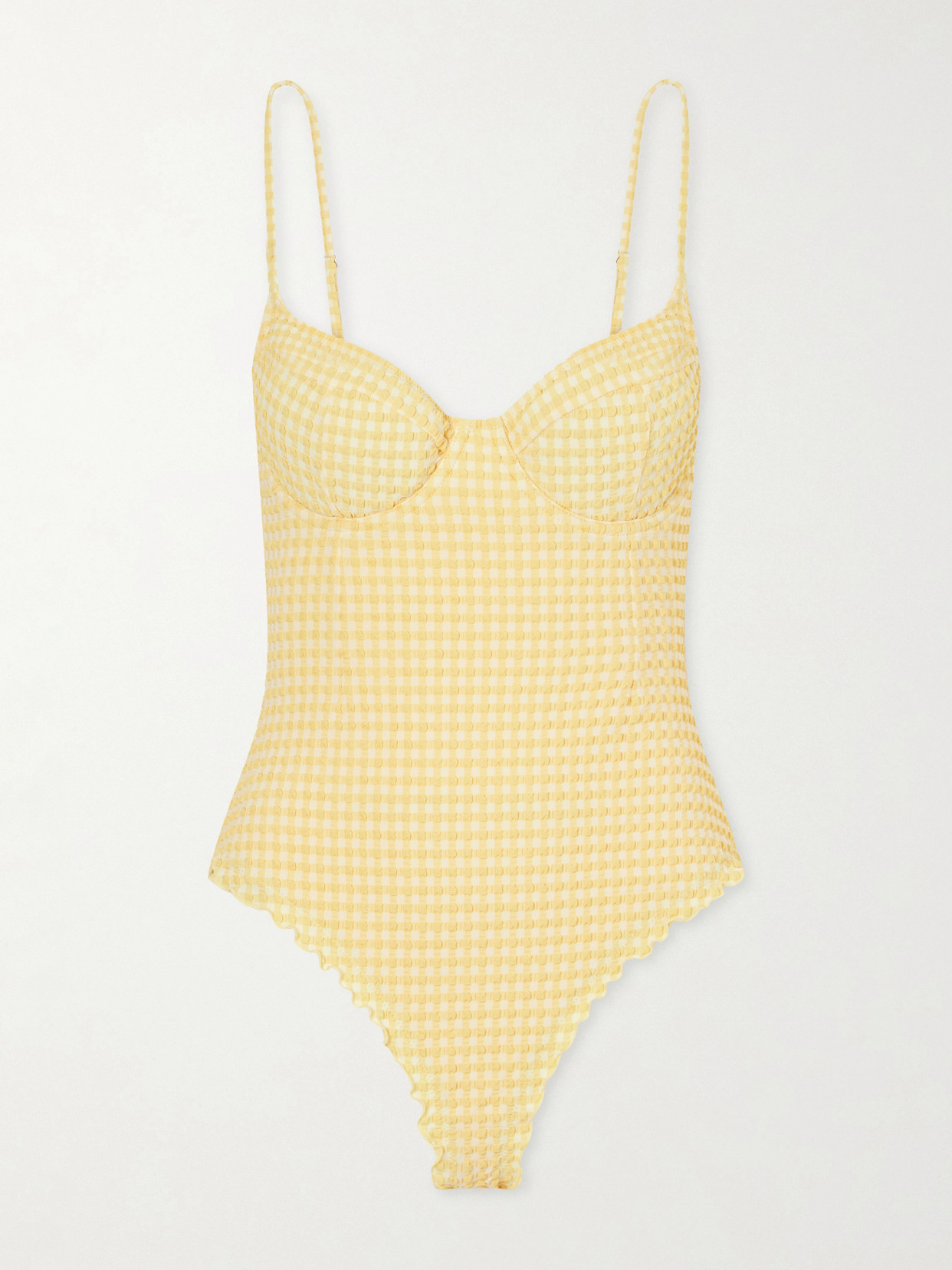 Simkhai Suni Checked Swimsuit In Yellow
