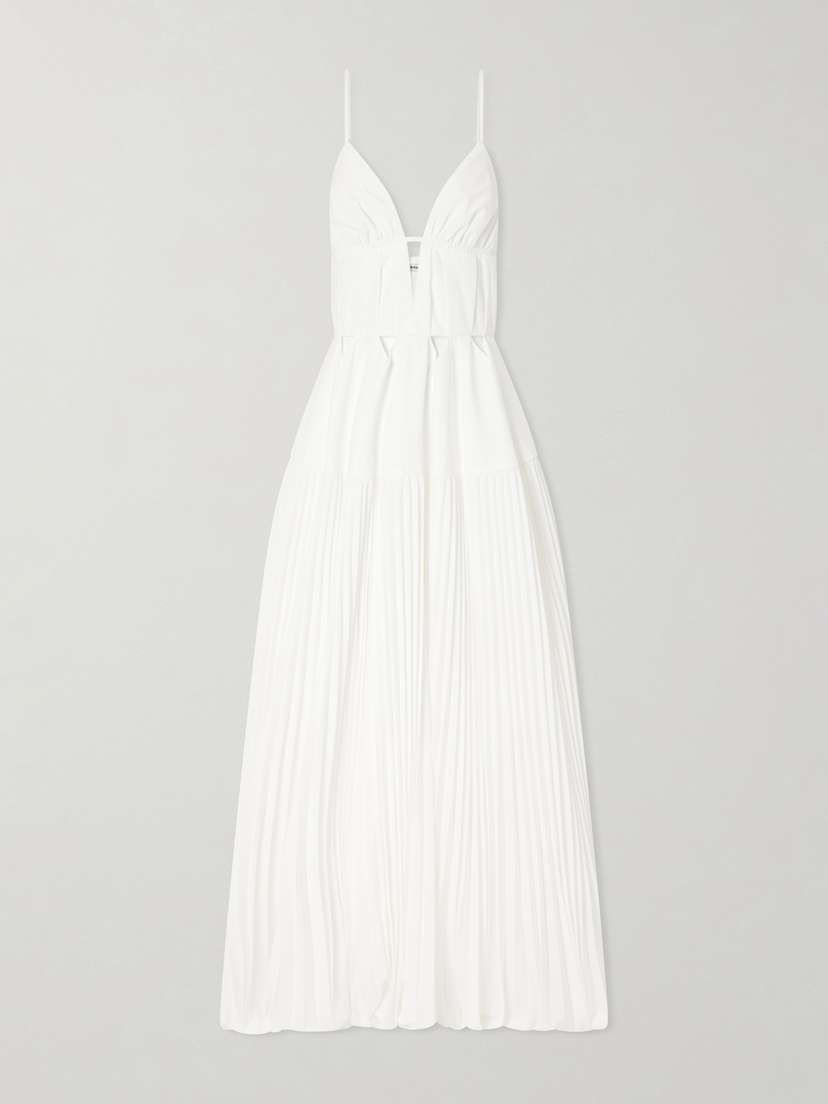 Simkhai Selene Cut-out Pleated Poplin Maxi Dress | Thumbnail 5