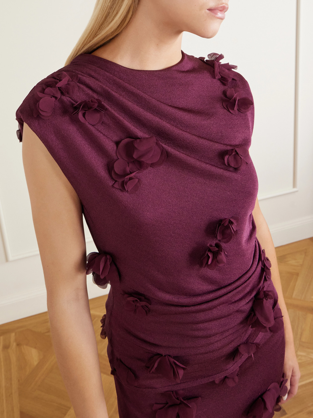 Tessa Appliquéd Tulle Blouse