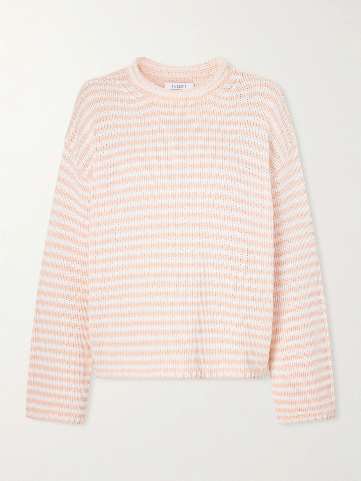 La Ligne Striped Knitted Sweater In Neutral